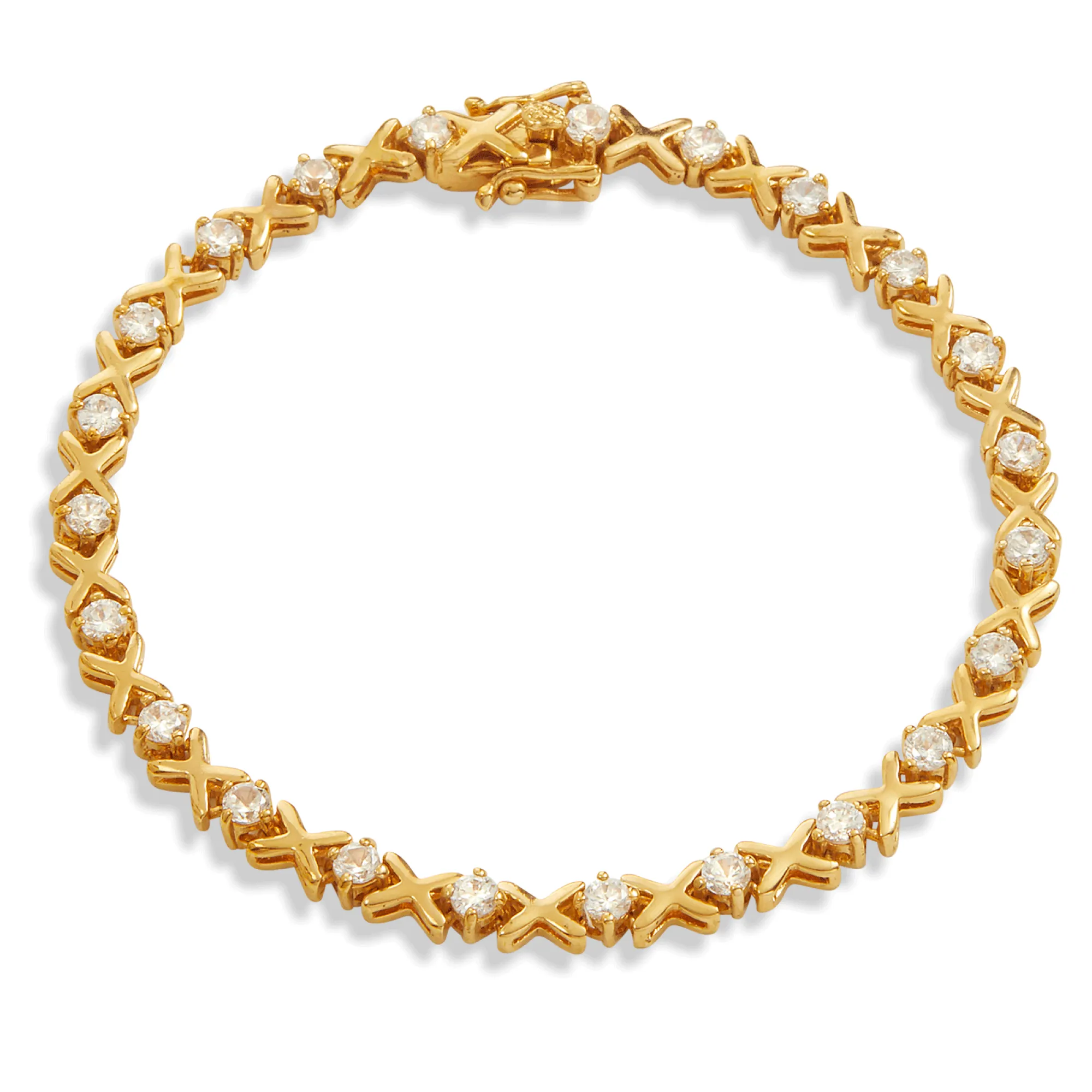 18K ROSE HUG AND KISSES TENNIS BRACELET