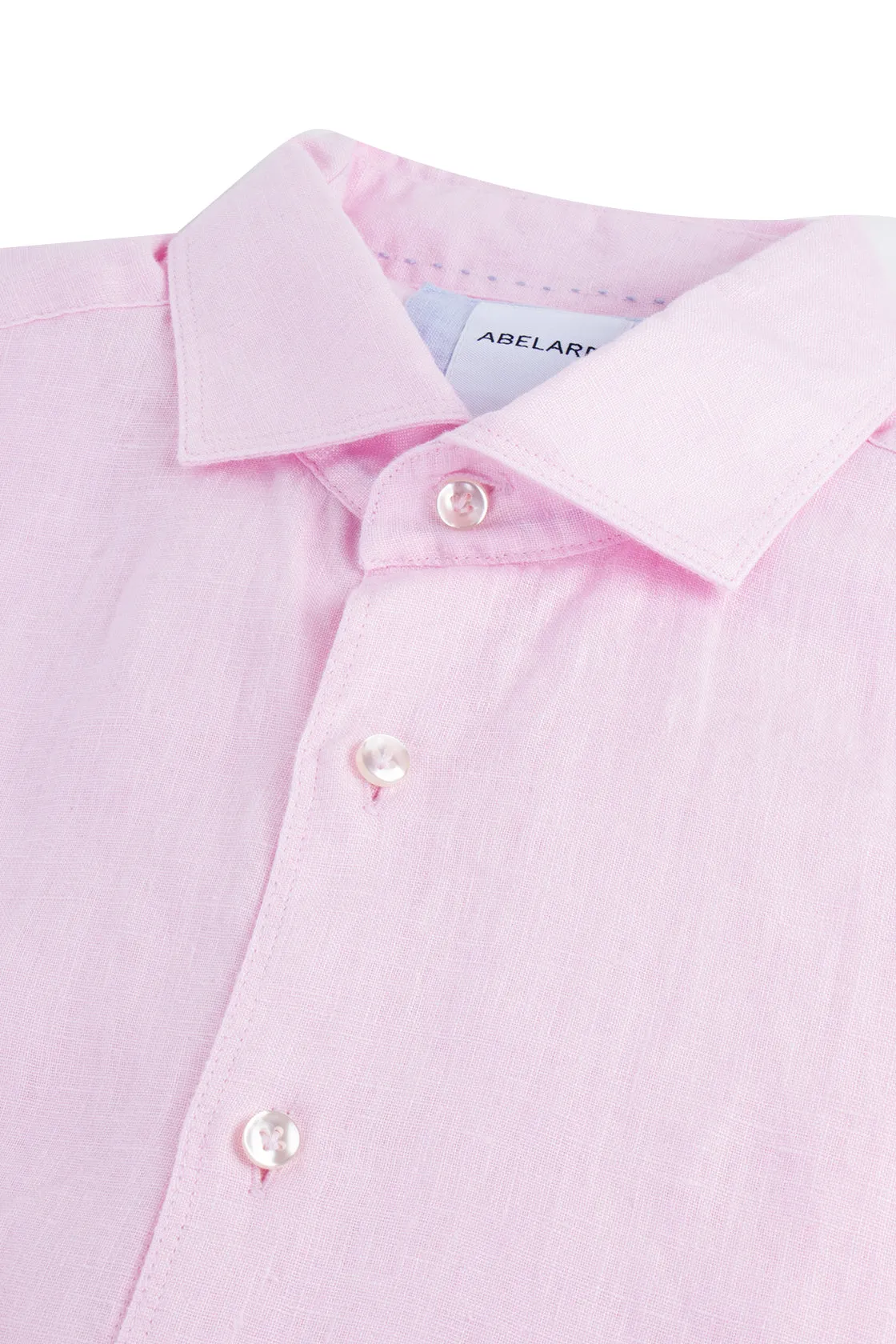 Abelard Slim Single Cuff European Linen Shirt Pink