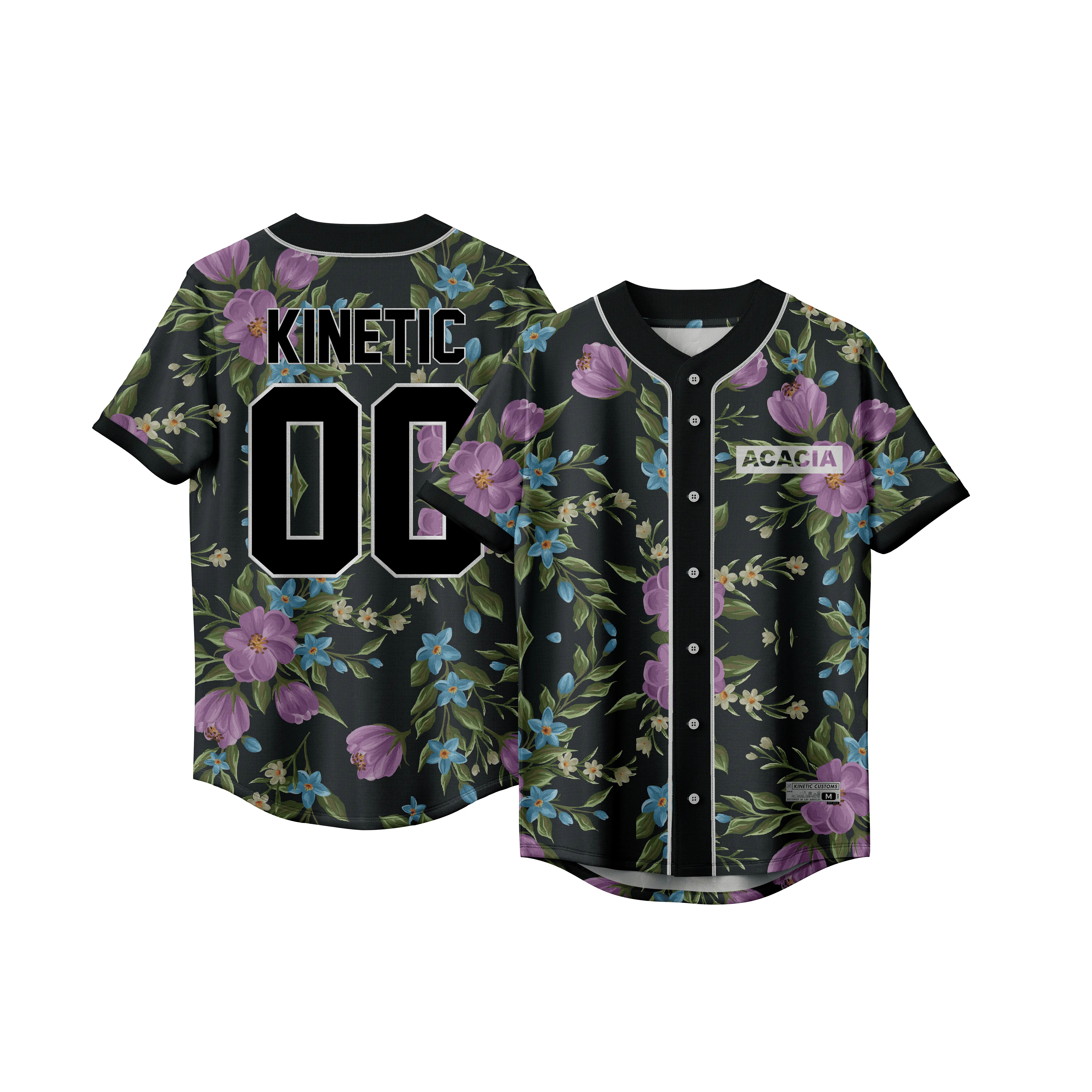 Acacia - Midnight Bloom Baseball Jersey