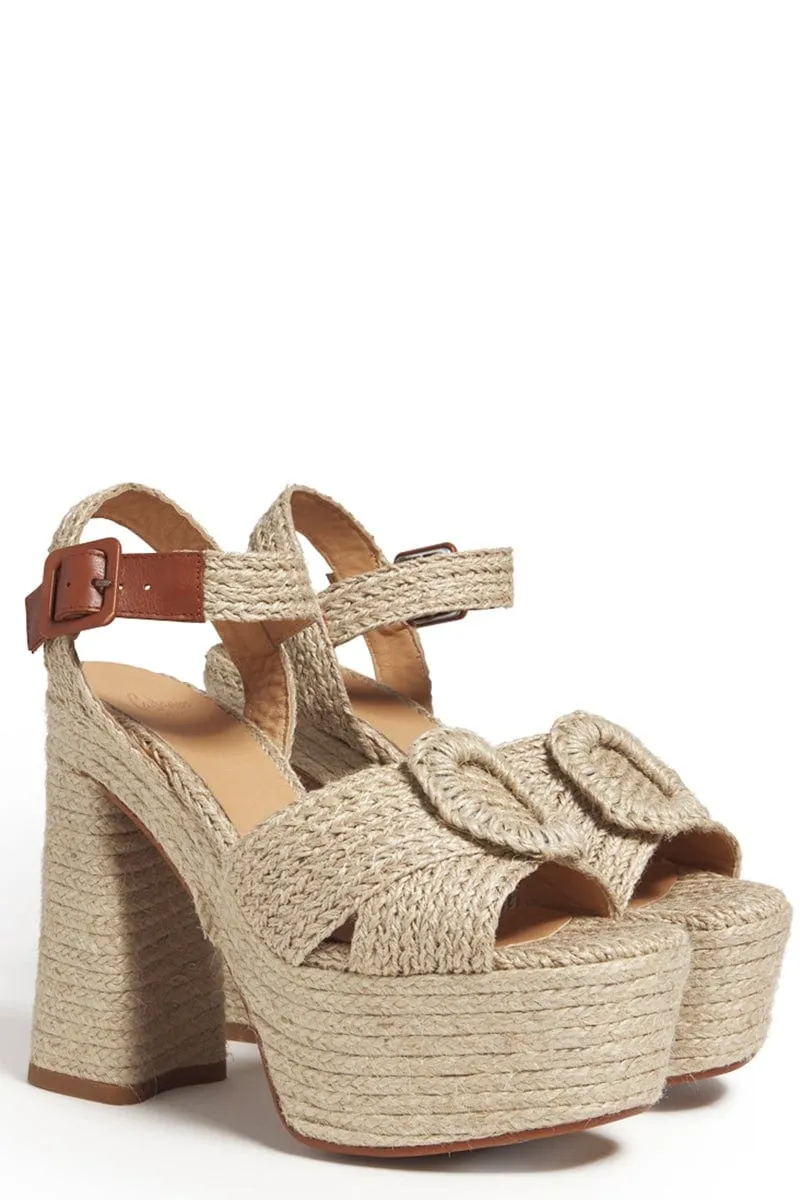 Amaia Raffia Platform Sandal