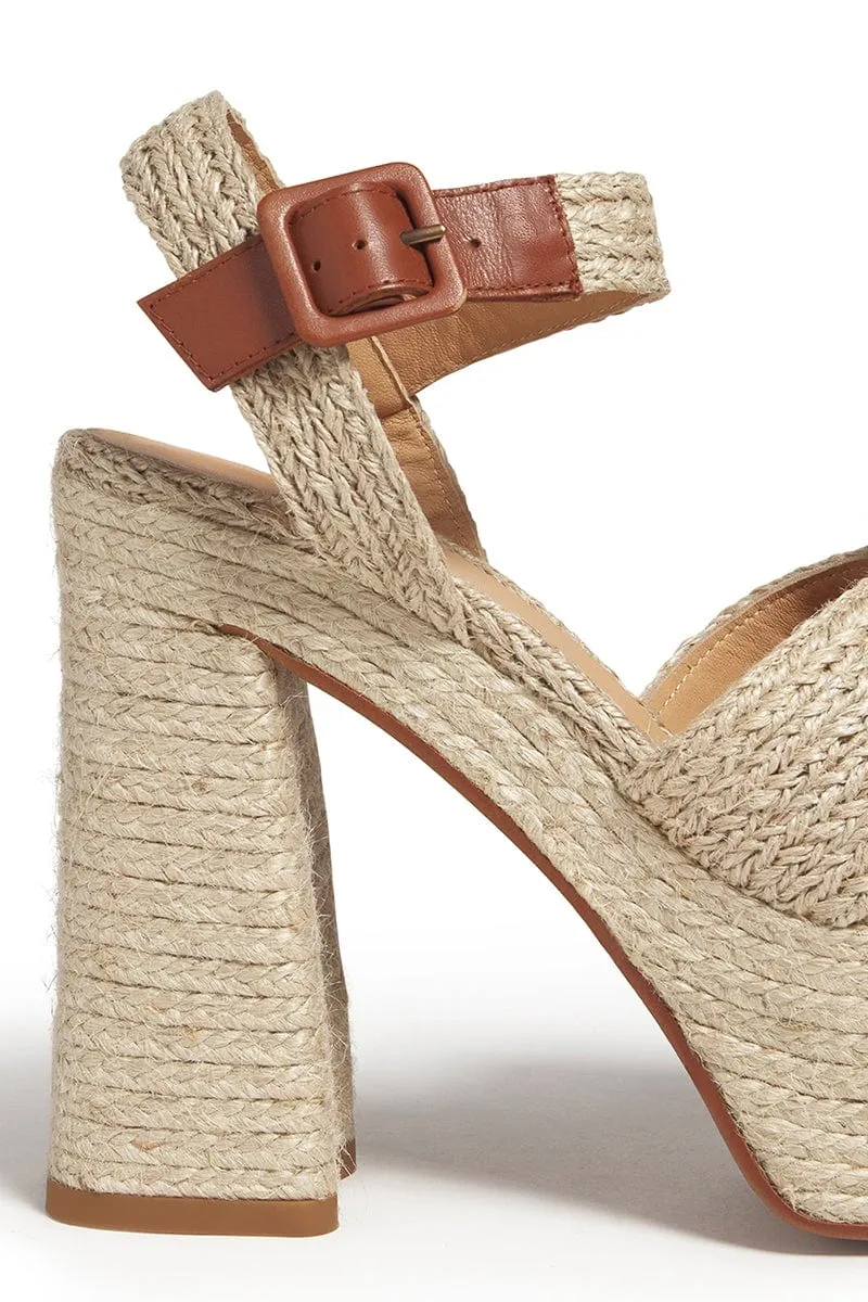 Amaia Raffia Platform Sandal