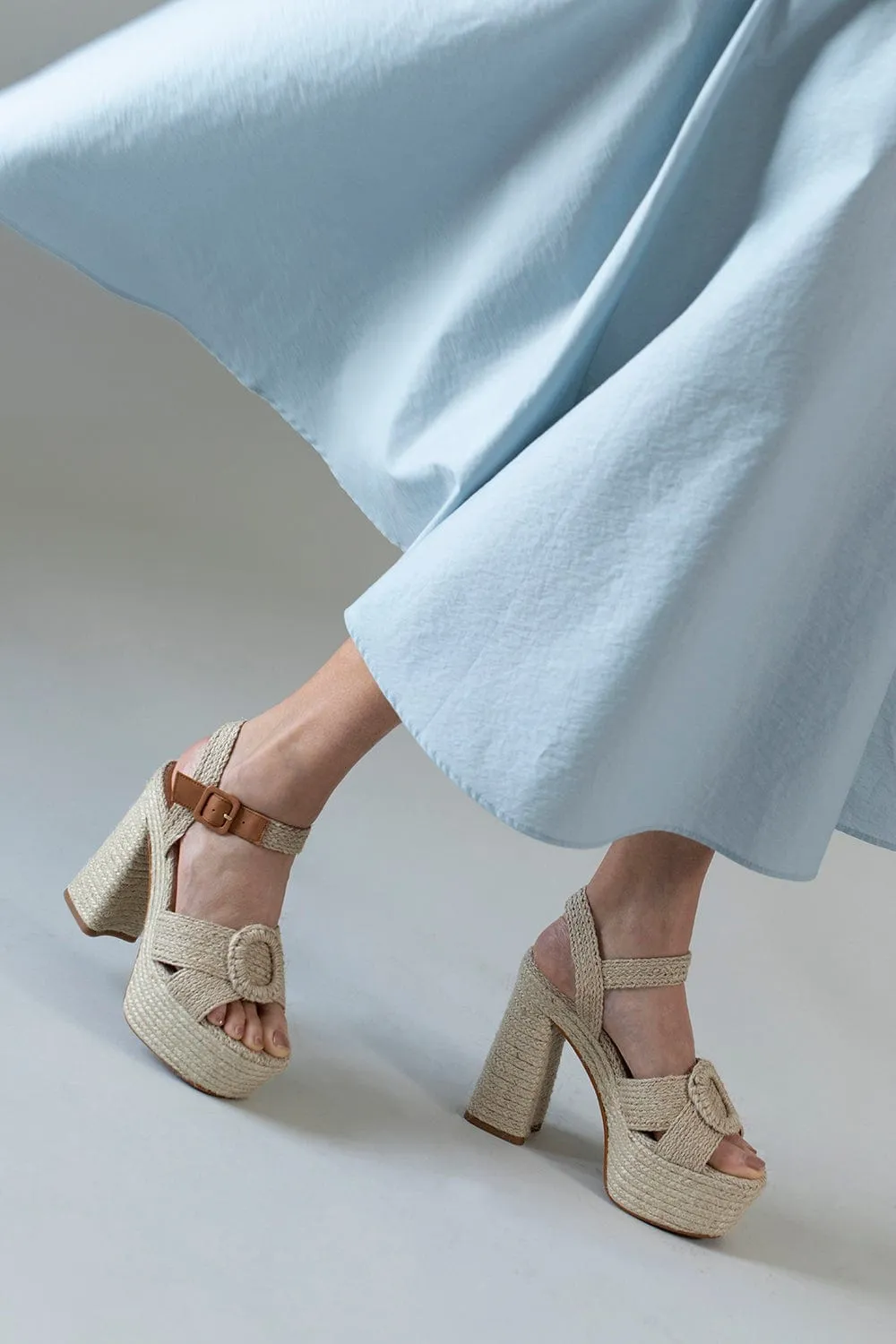 Amaia Raffia Platform Sandal