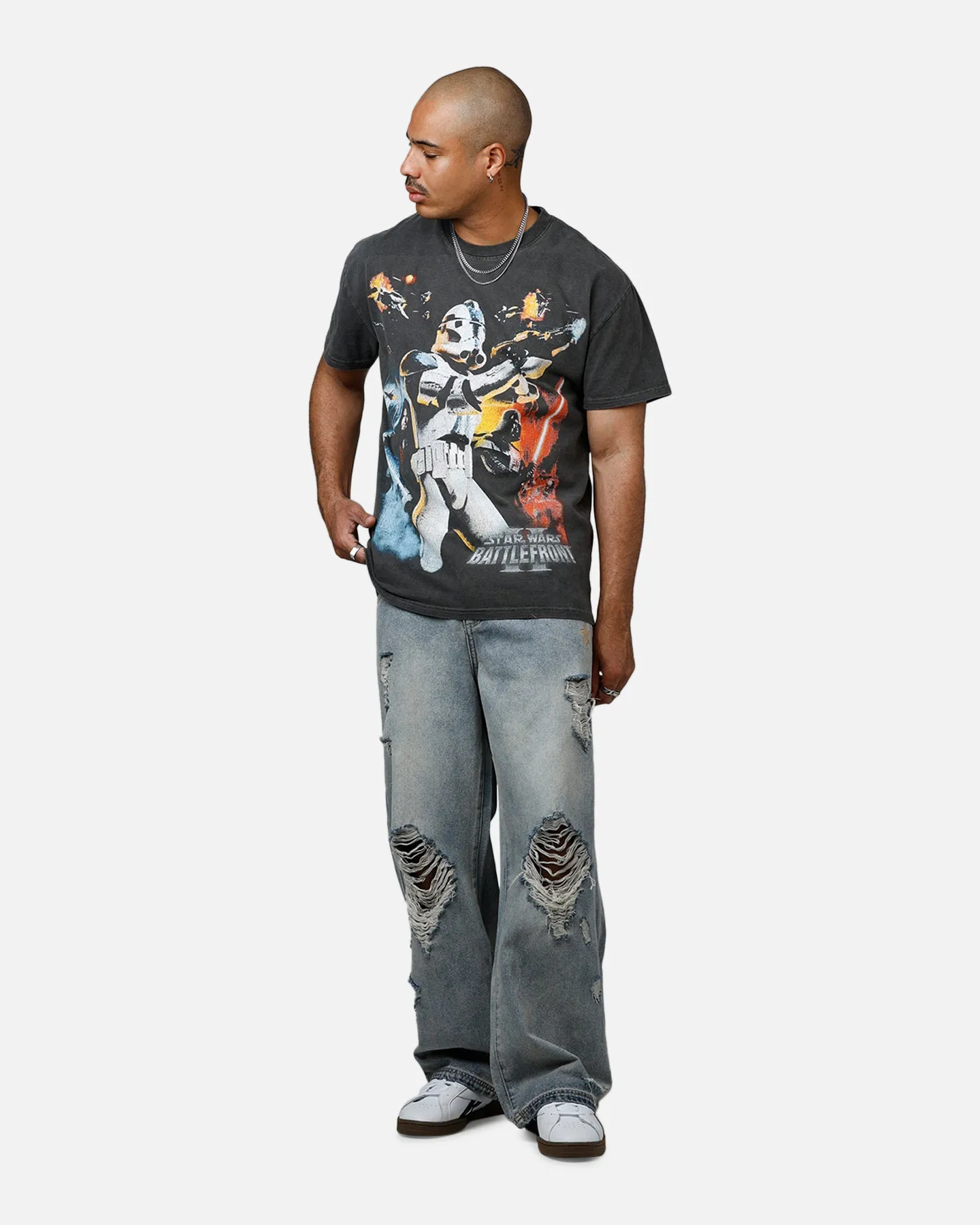 American Thrift Star Wars Battlefront 2 Heavyweight T-Shirt Black Wash