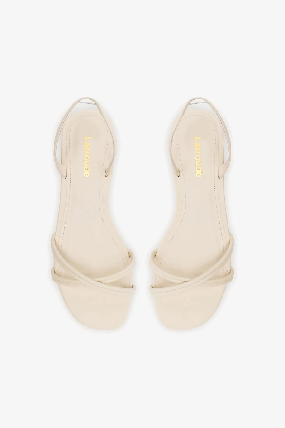 Annie Flat In Ivory Leather