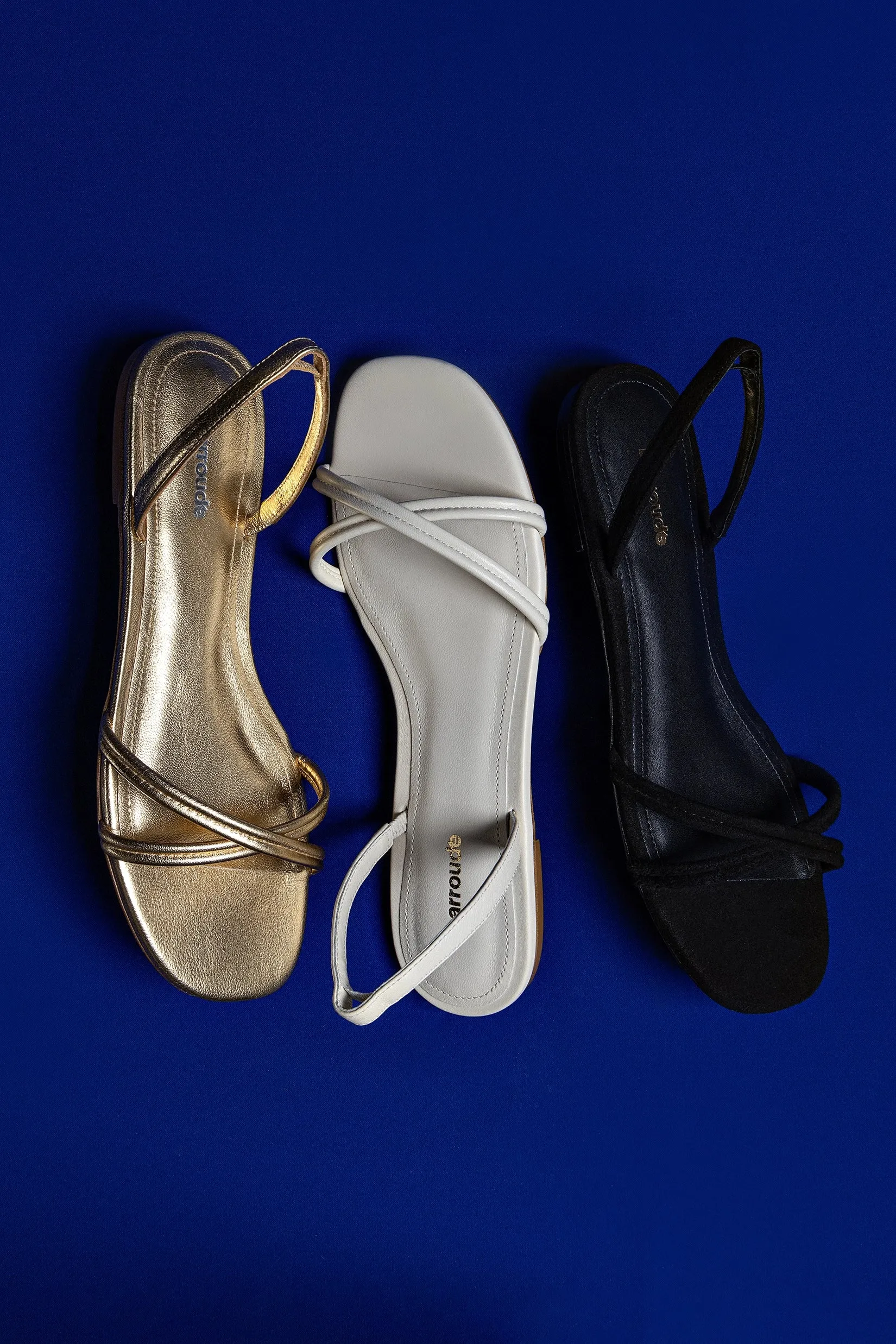 Annie Flat In Ivory Leather