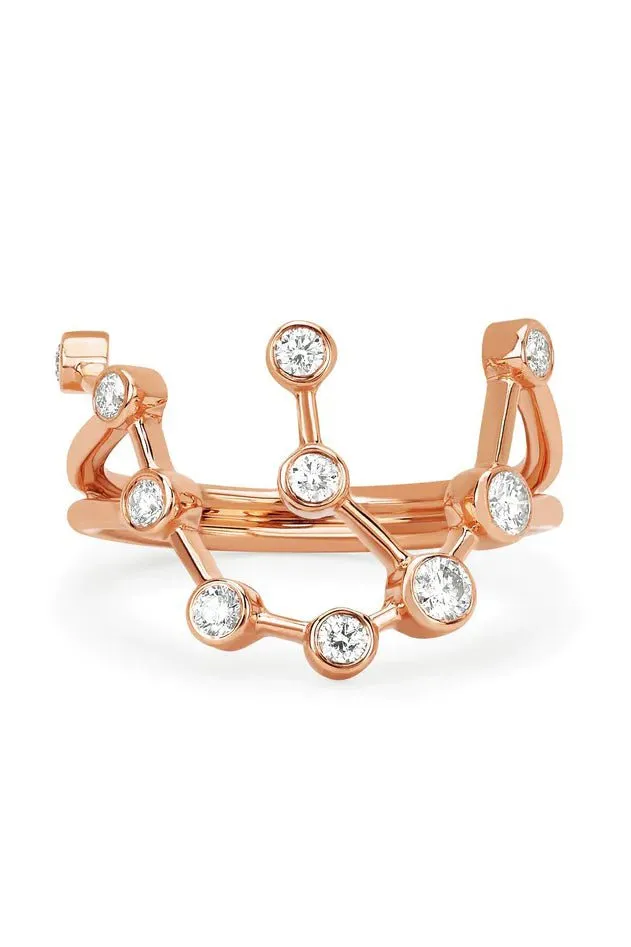 Aquarius Diamond Constellation Ring