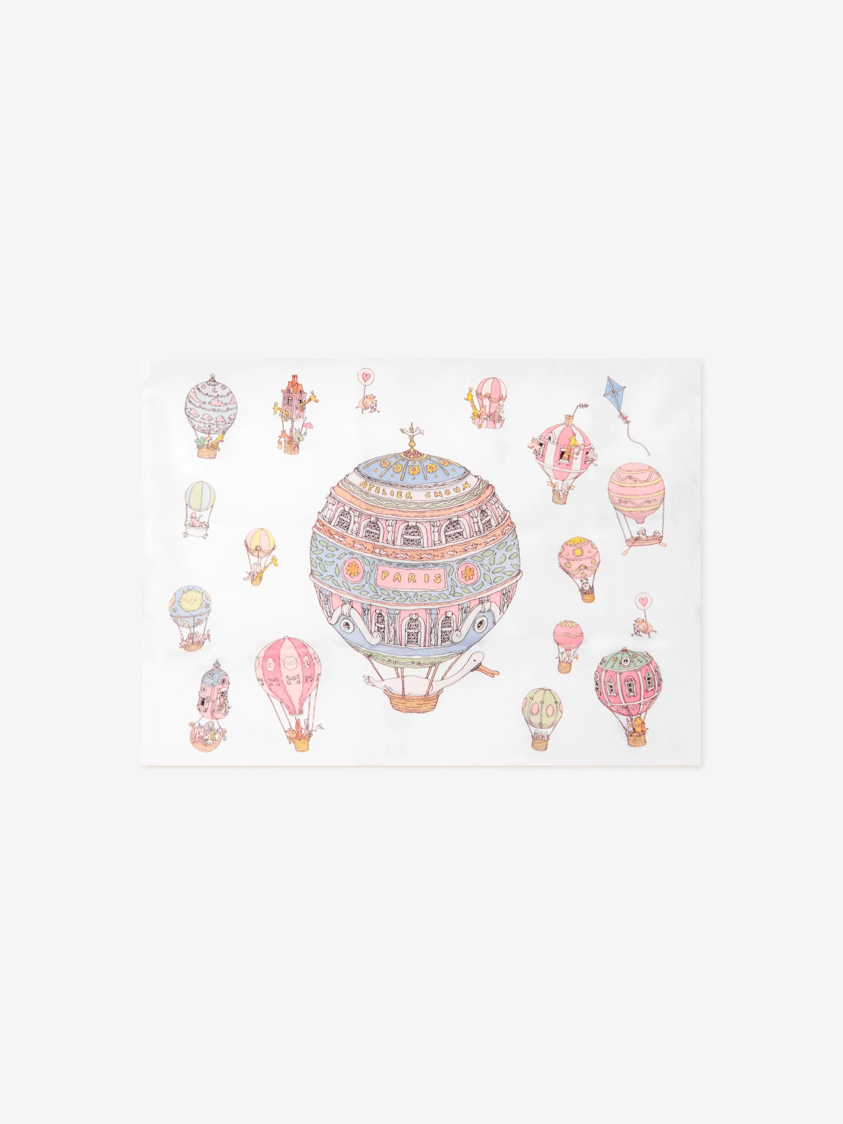 Atelier Choux Baby Hot Air Balloons Satin Pillow (40 cm x 30 cm)
