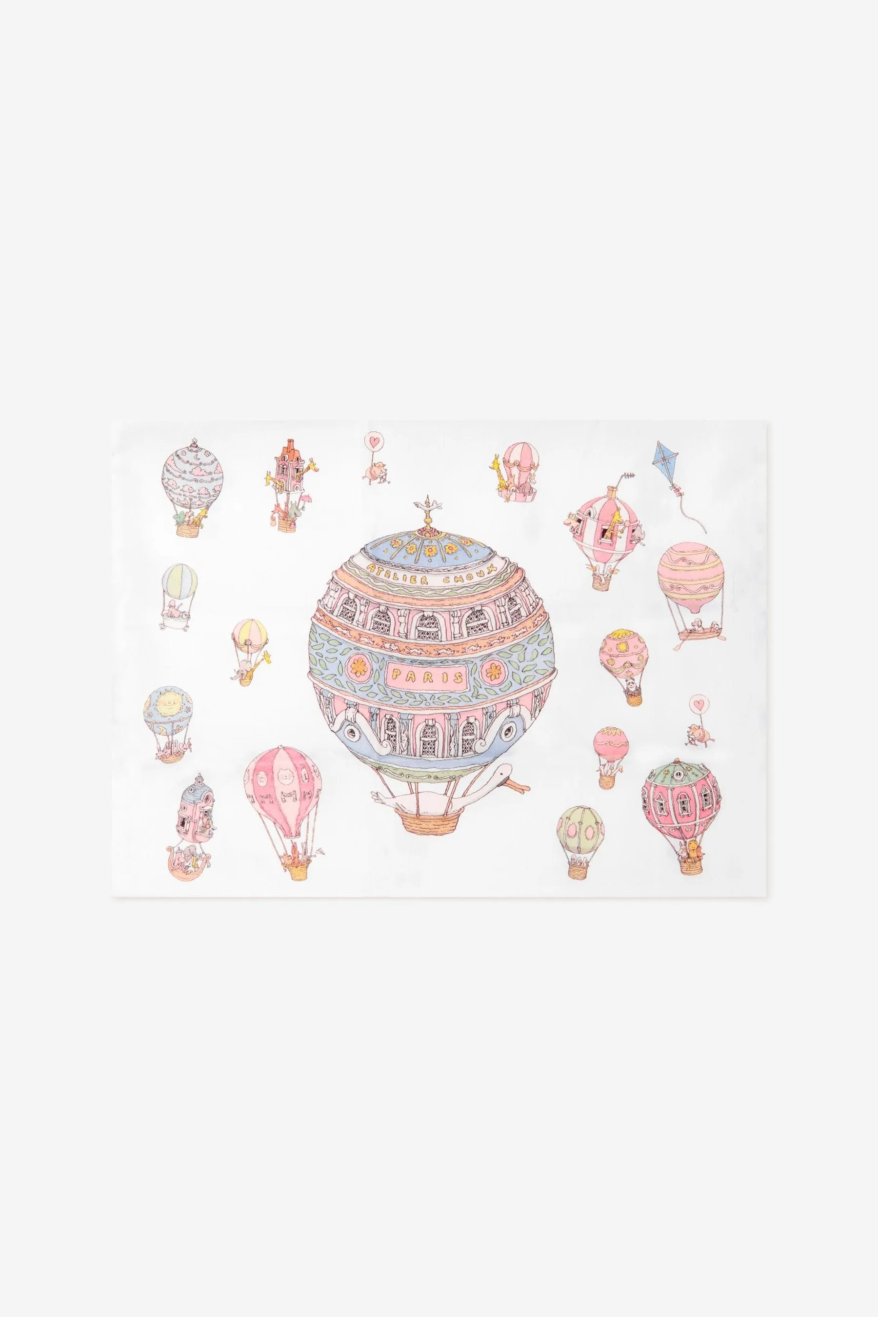 Atelier Choux Baby Hot Air Balloons Satin Pillow (40 cm x 30 cm)
