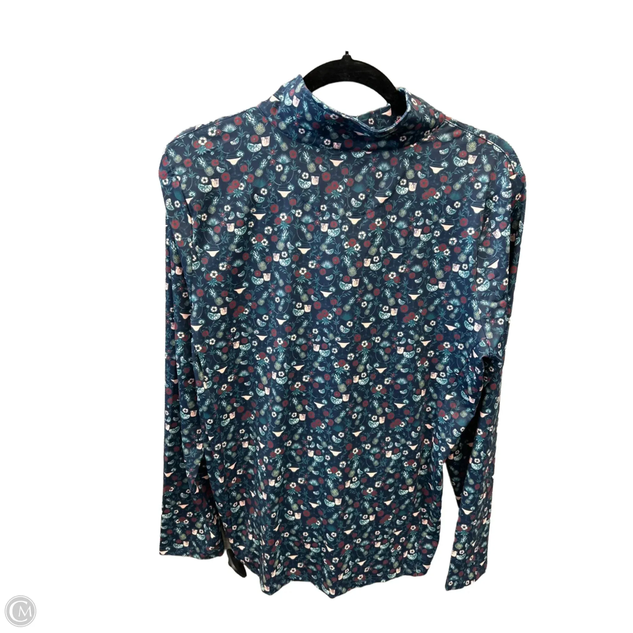 Athletic Top Long Sleeve Collar By Clothes Mentor In Blue, Size: Xl