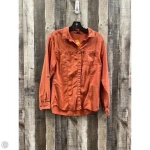 Athletic Top Long Sleeve Collar By Prana In Orange, Size: Xs