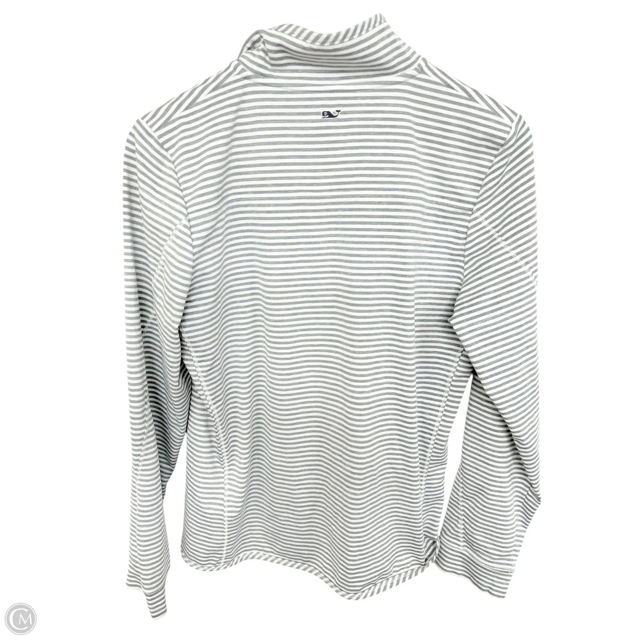 Athletic Top Long Sleeve Collar By Vineyard Vines In Grey & White, Size: M