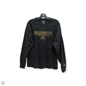 Athletic Top Long Sleeve Crewneck By Champion In Black & Yellow, Size: L