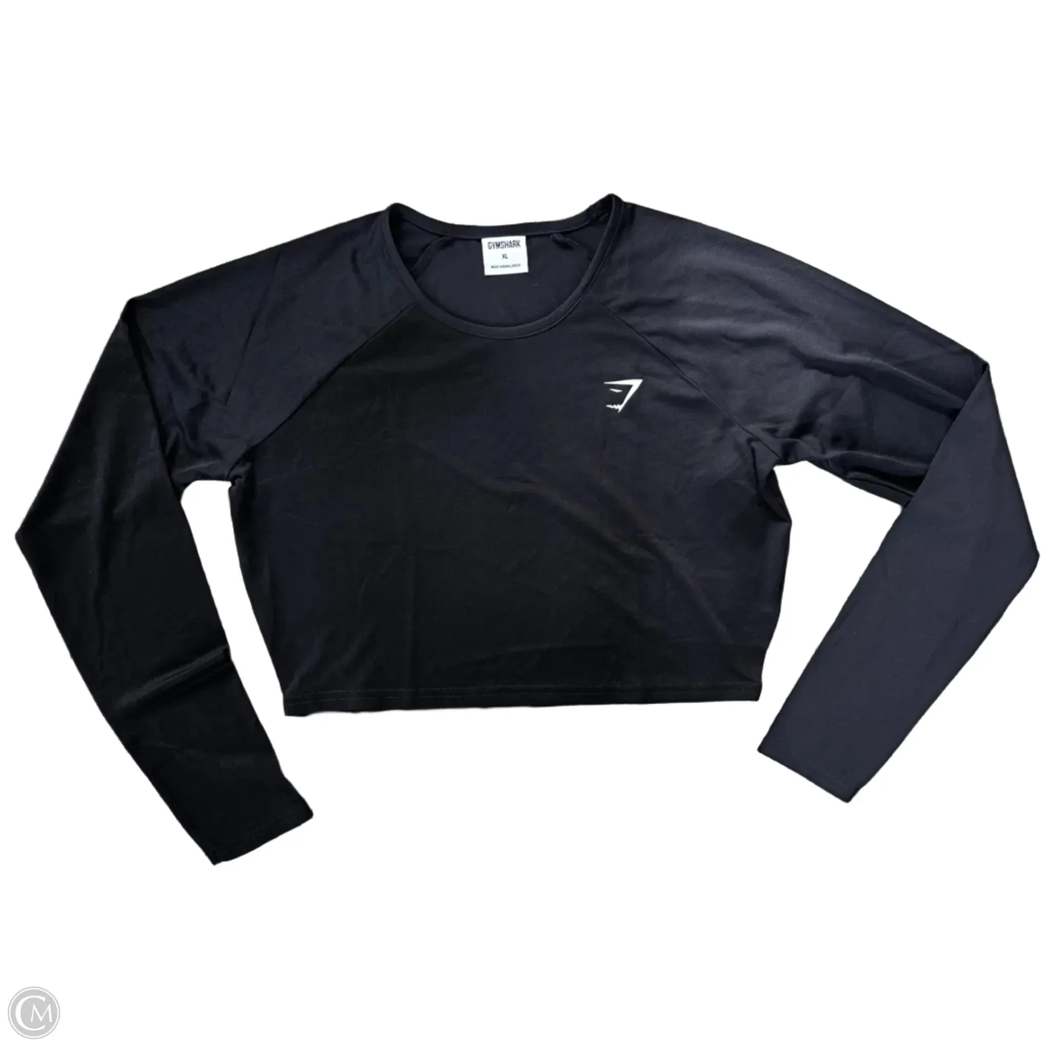 Athletic Top Long Sleeve Crewneck By Gym Shark In Black, Size: Xl