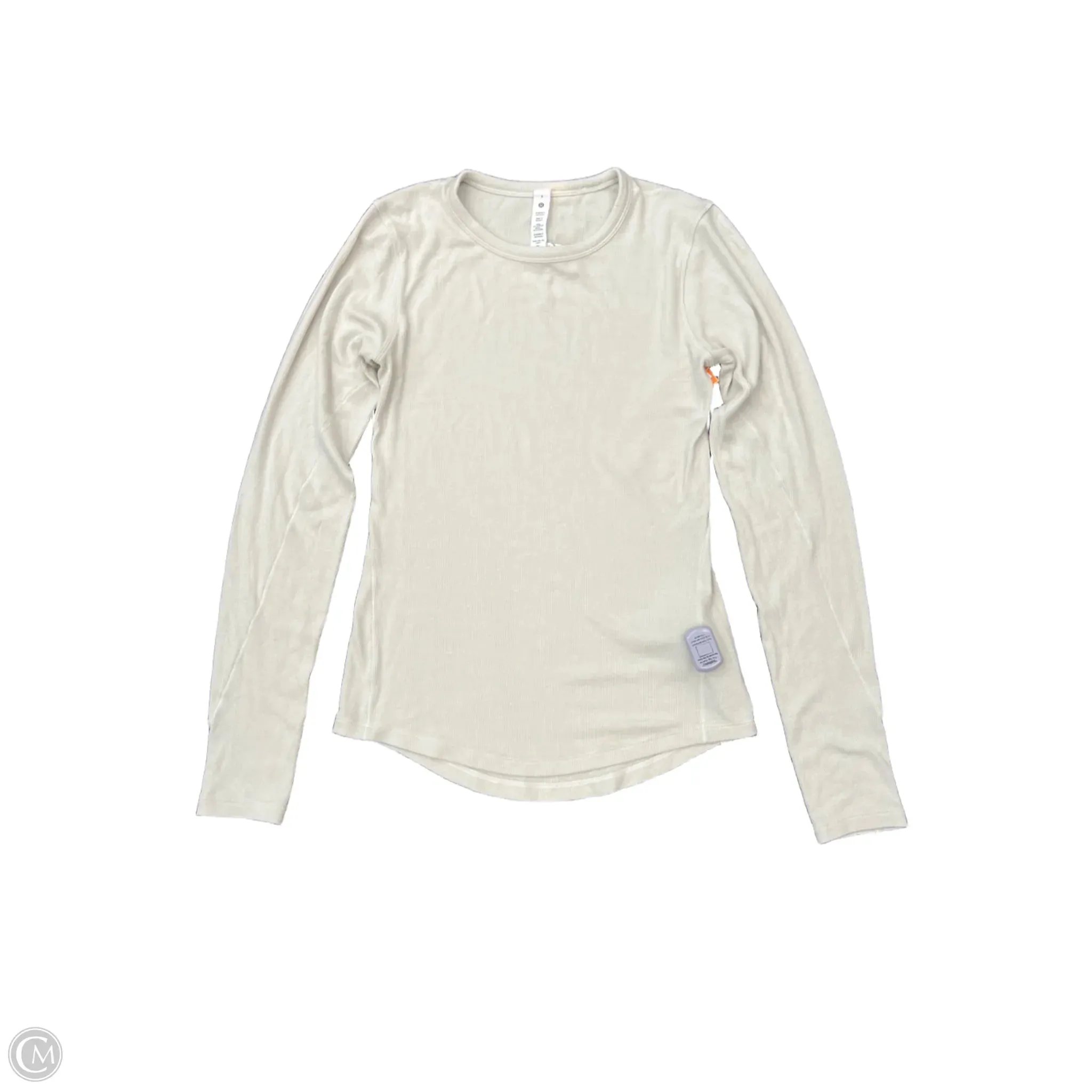 Athletic Top Long Sleeve Crewneck By Lululemon In Beige, Size: 4