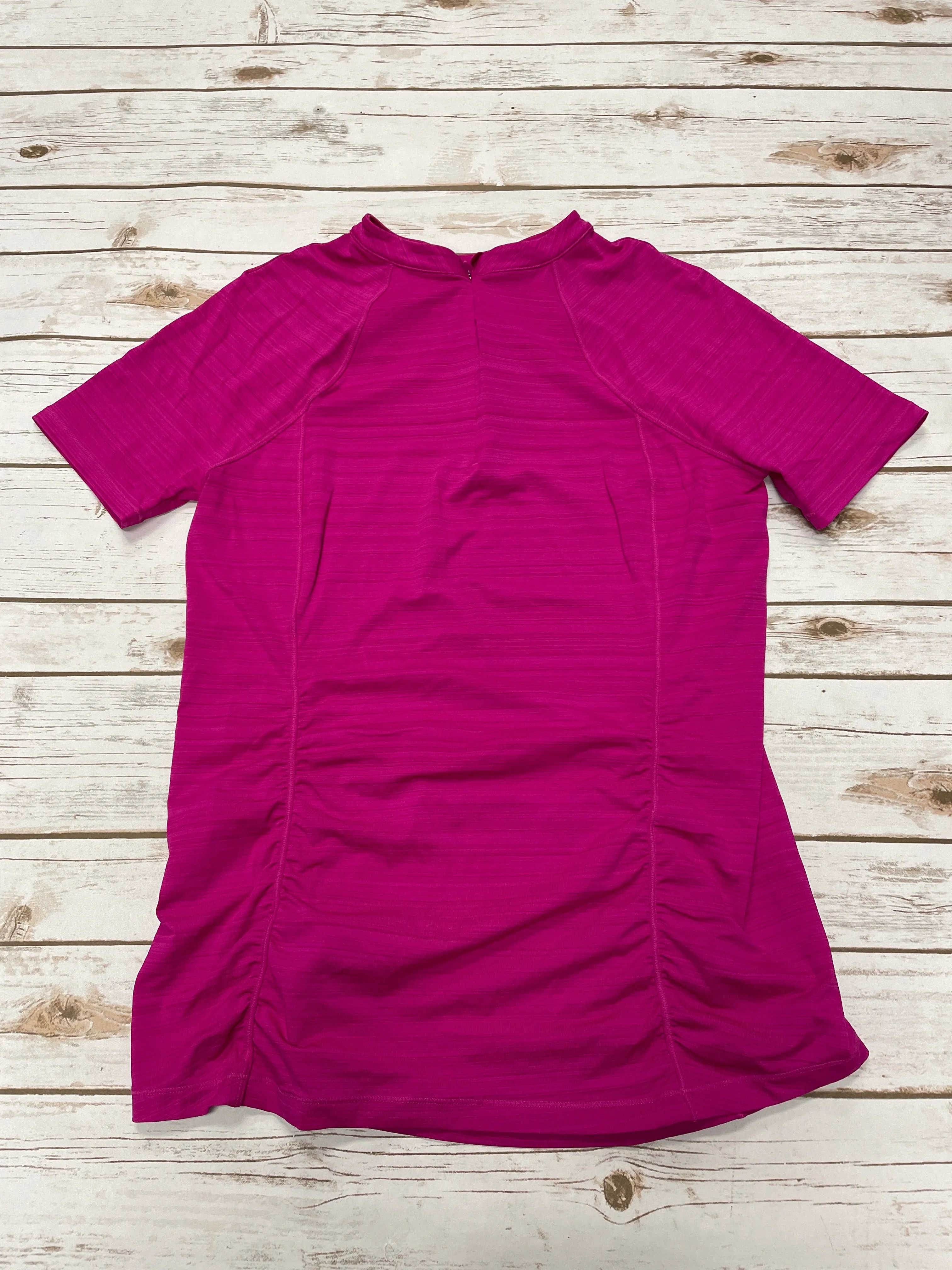 Athletic Top Short Sleeve By Athleta In Pink, Size: L