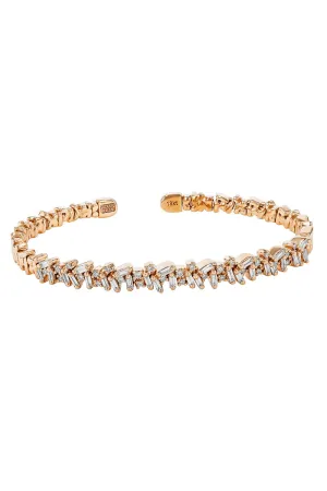 Baguette Diamond Bangle - Rose Gold