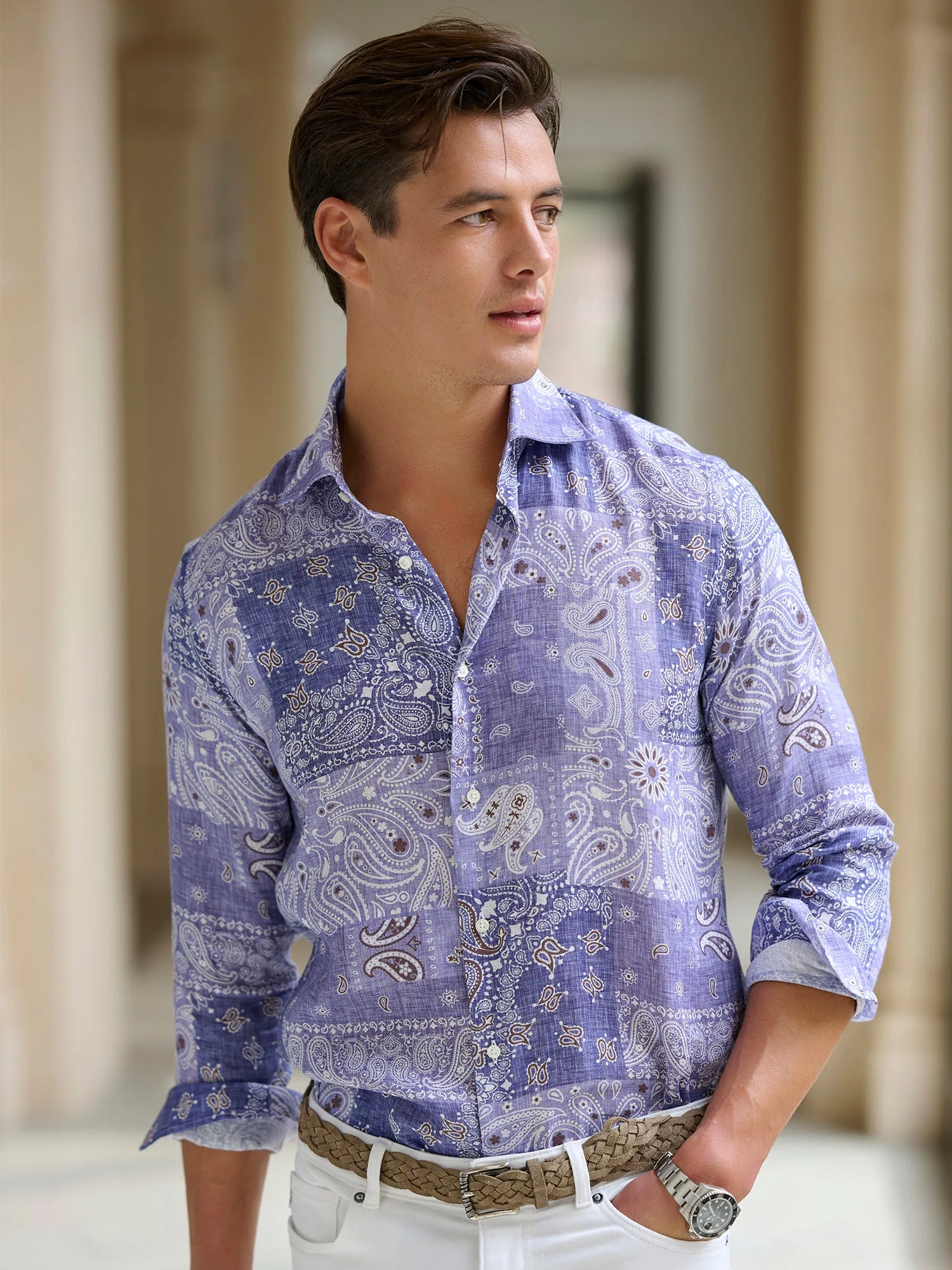 Bandana Linen Shirt