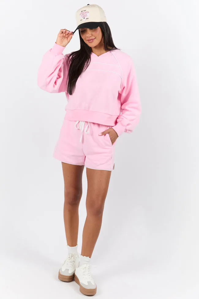 Baseline Pink Piped Lounge Shorts