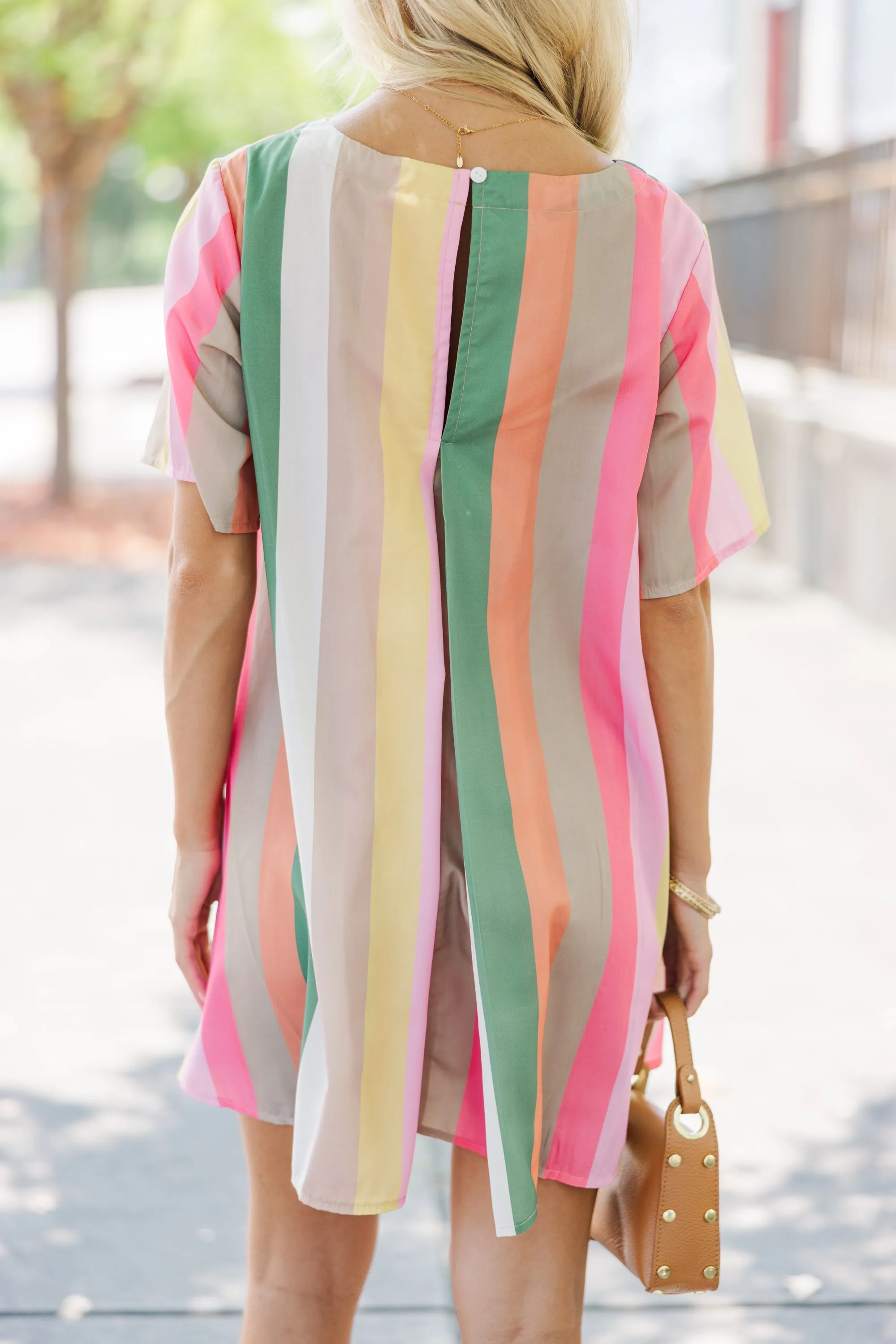 Be The Moment Olive Striped Dress