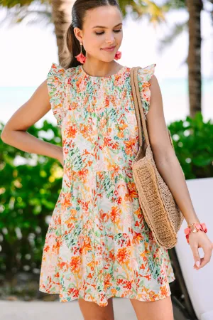 Before You Know It Off White Ditsy Floral Dress