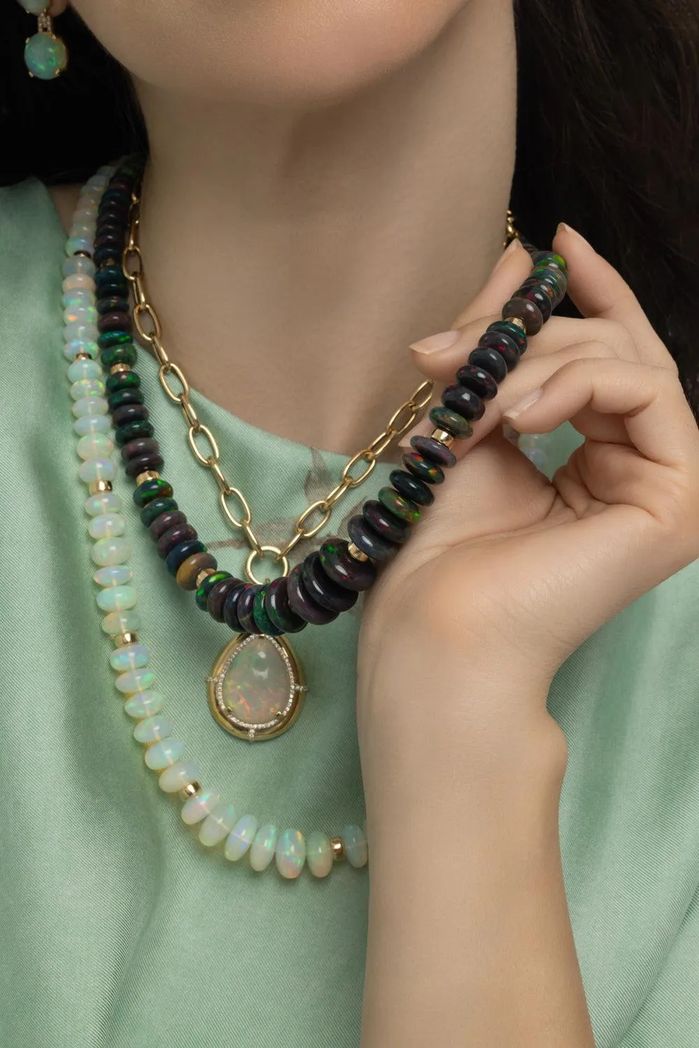 Black Opal G-One Beaded Necklace