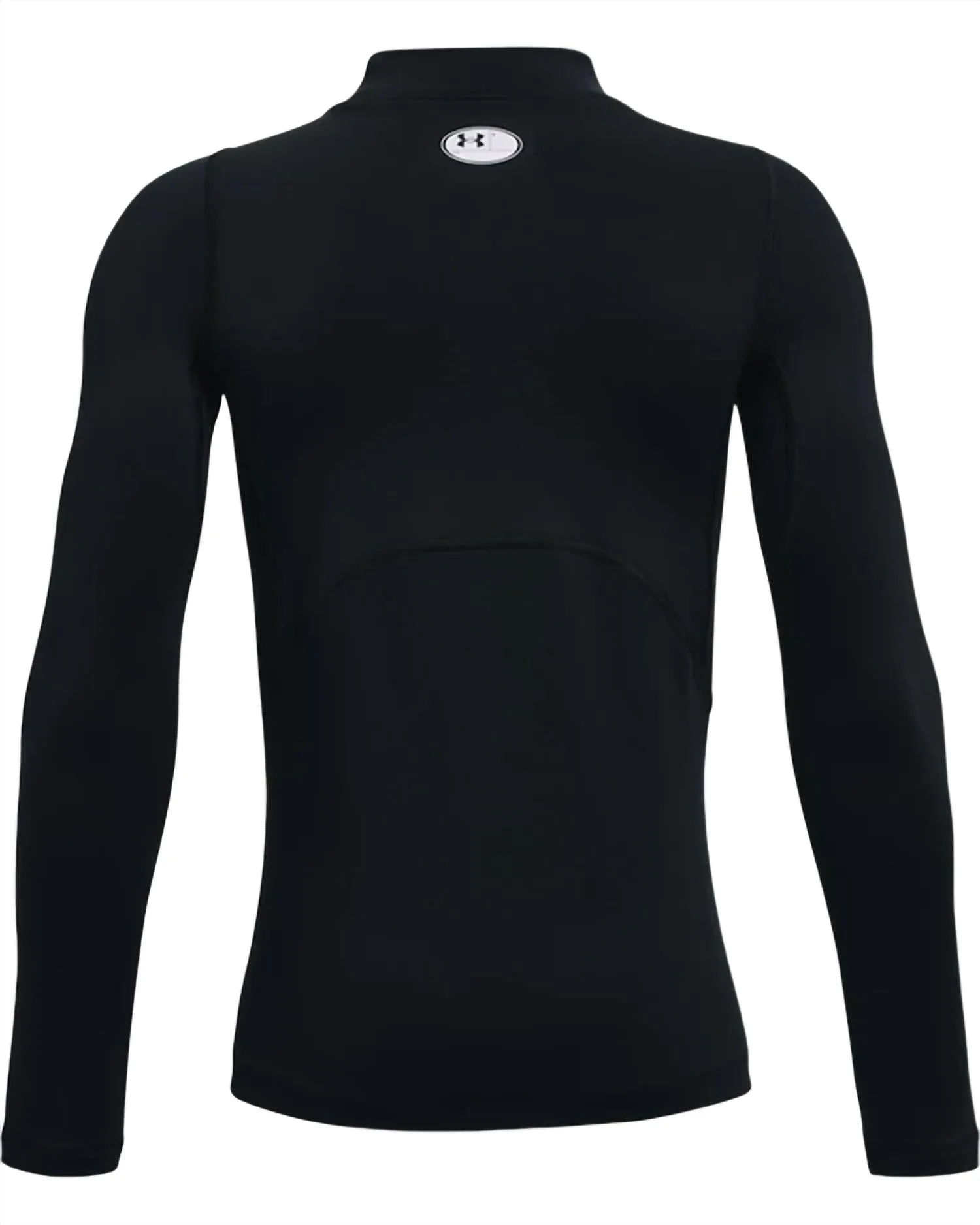 Boys' Coldgear Armour Mock Long Sleeve Shirt In Black/white