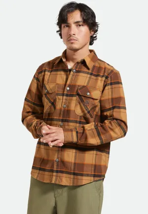 Brixton - Builders Bowery Flannel Burro Brown/Pinecone Brown/Black - Shirt