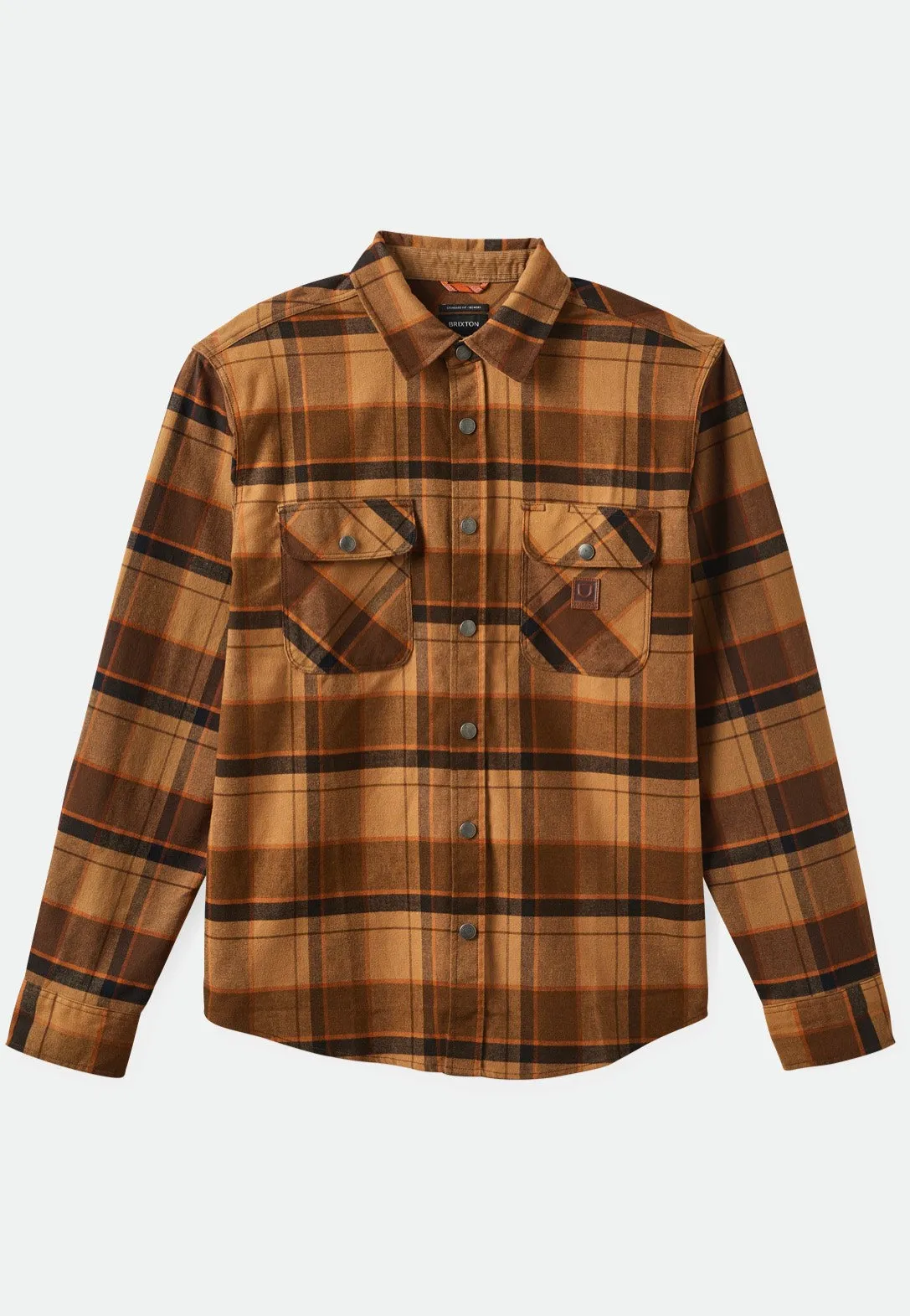 Brixton - Builders Bowery Flannel Burro Brown/Pinecone Brown/Black - Shirt