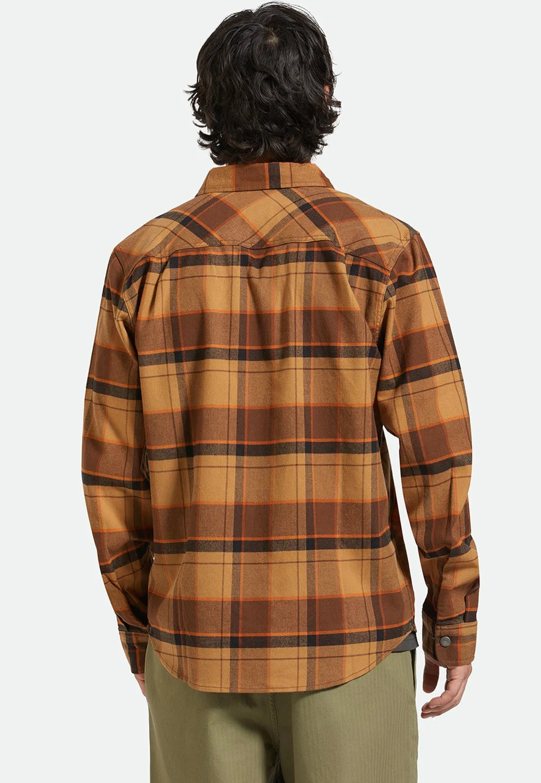 Brixton - Builders Bowery Flannel Burro Brown/Pinecone Brown/Black - Shirt