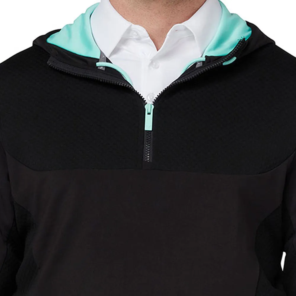 Callaway 1/4 Zip Mixed Media Technical Hoodie - Caviar