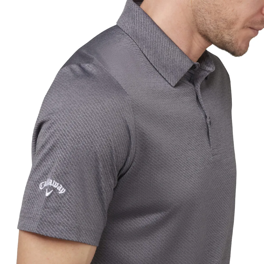 Callaway Heathered Jacquard Polo Shirt - Black Heather