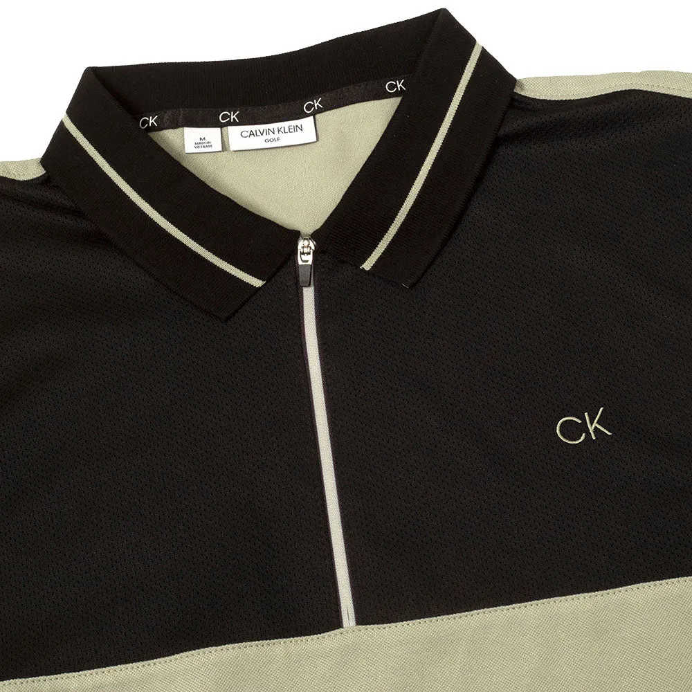 Calvin Klein Whitman Zipped Polo Shirt - Cameo Green