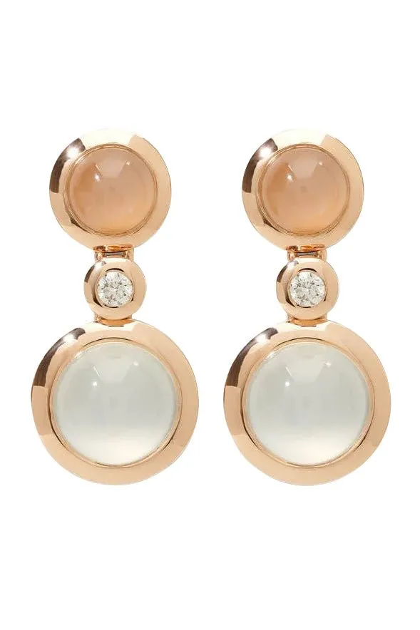 Camel Bouton 2 Cabochon Earrings
