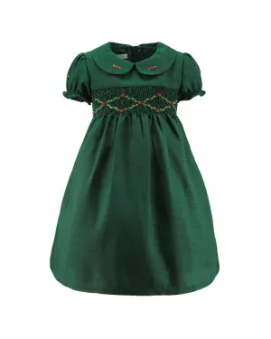 Carriage Boutique Floral Smocked Silk Dress