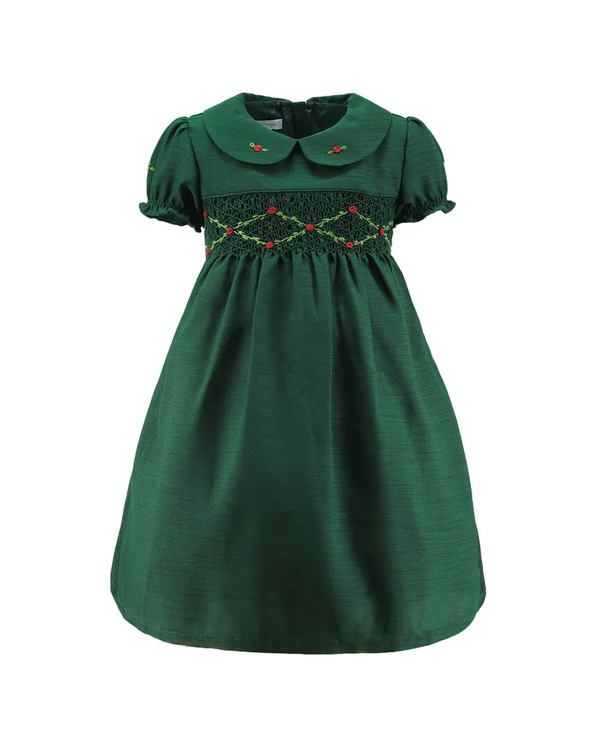 Carriage Boutique Floral Smocked Silk Dress
