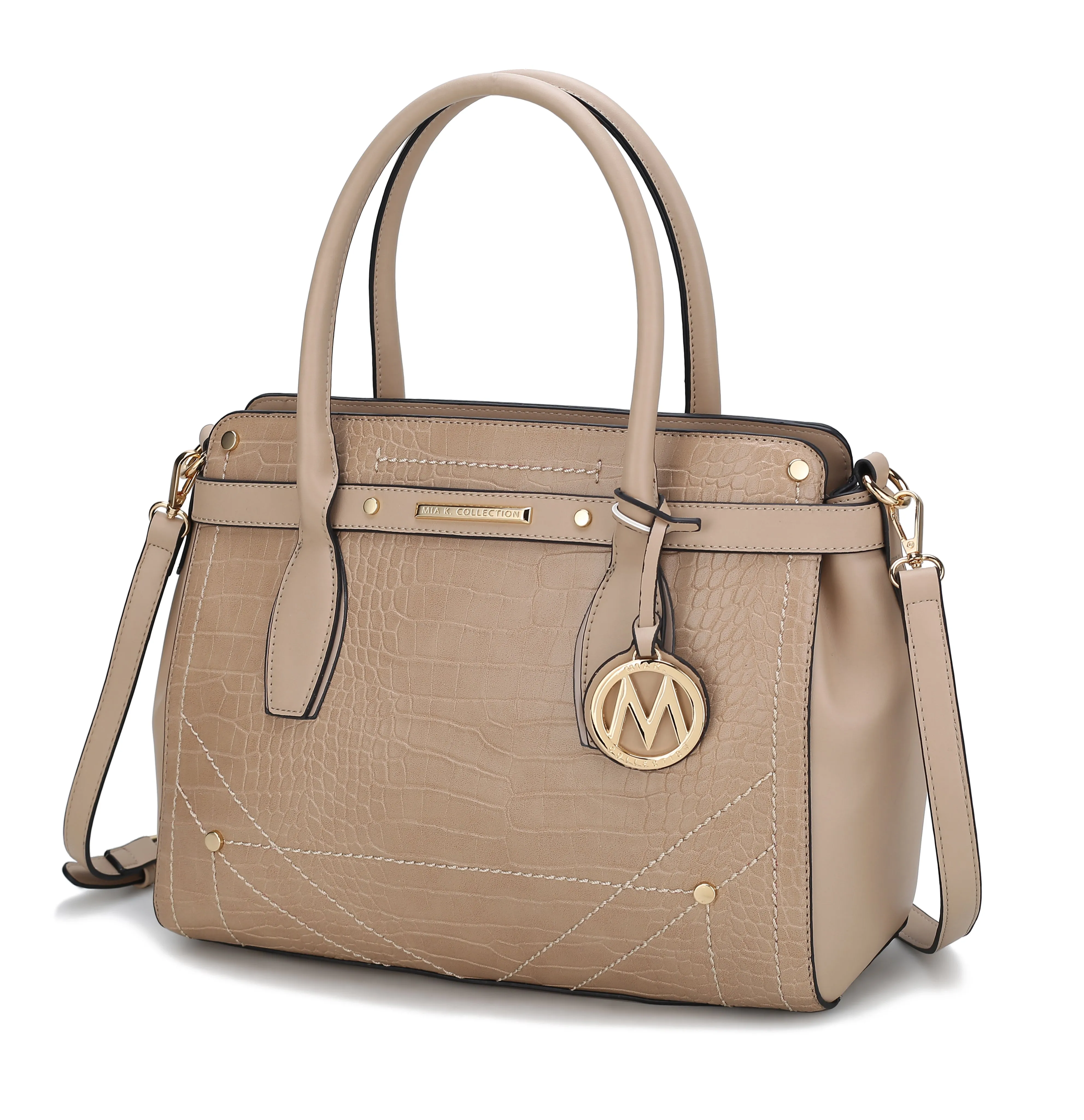 Catarina Vegan Crocodile Leather Satchel Handbag