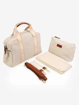Chlo Baby Canvas Changing Bag in Beige (41cm)