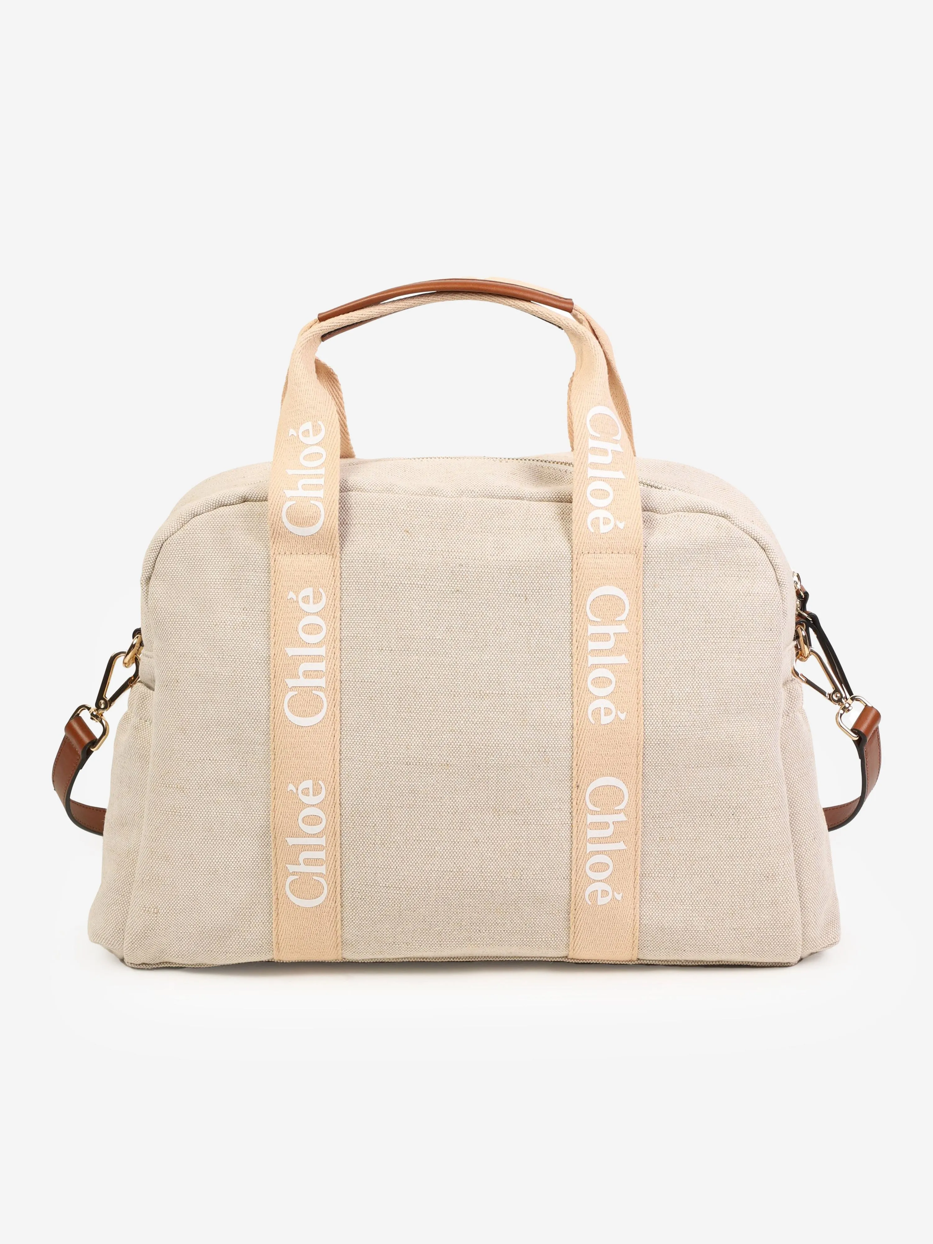 Chlo Baby Canvas Changing Bag in Beige (41cm)