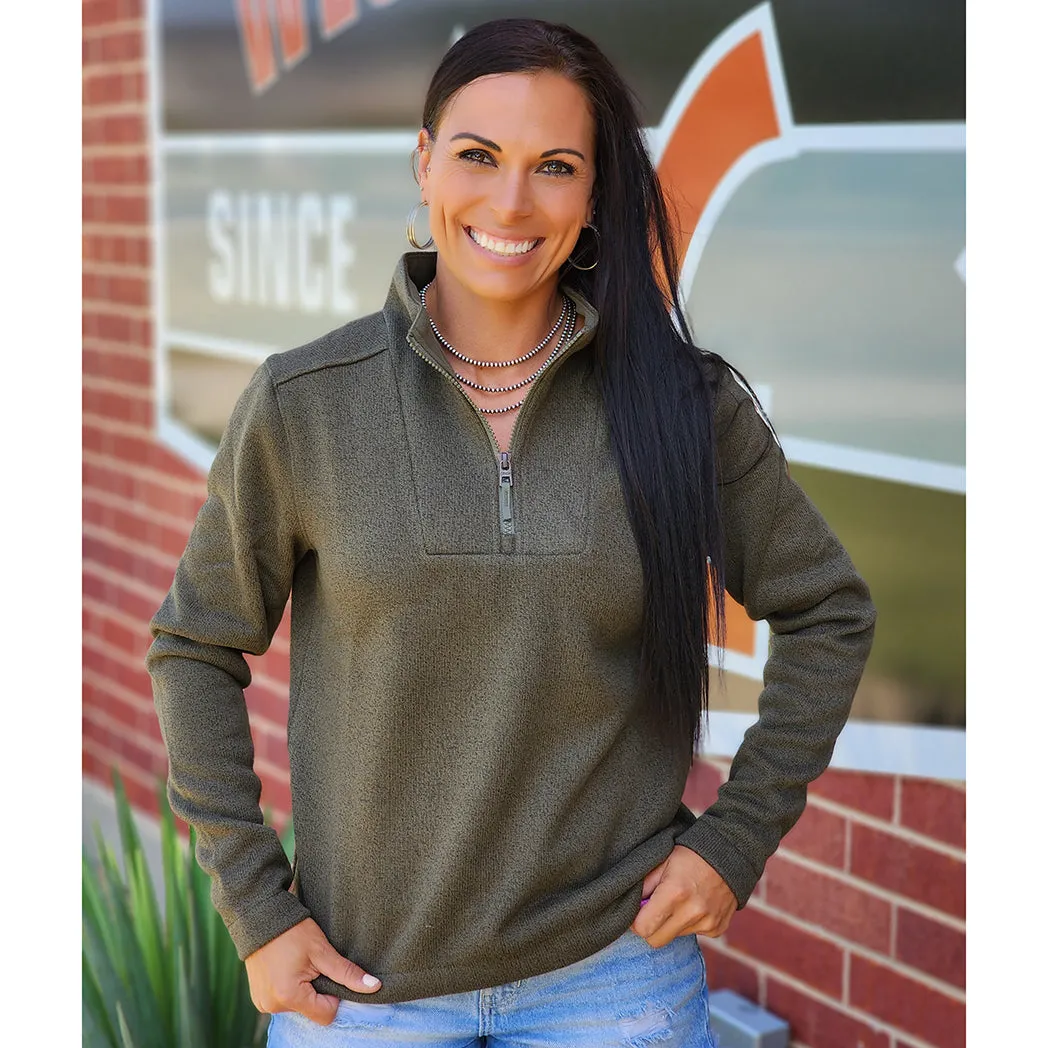 Cinch Women's Olive Solid Fleece Pullover