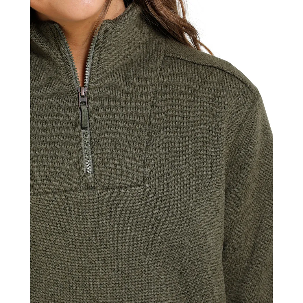 Cinch Women's Olive Solid Fleece Pullover