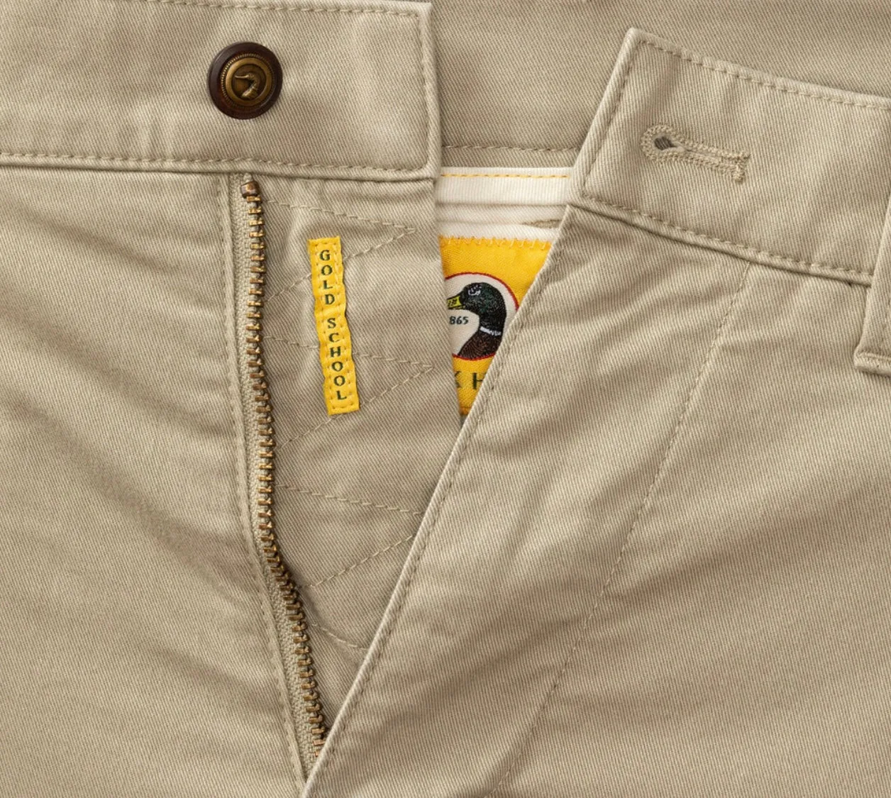 Classic Fit Gold School Chino (Khaki Gold Patch)