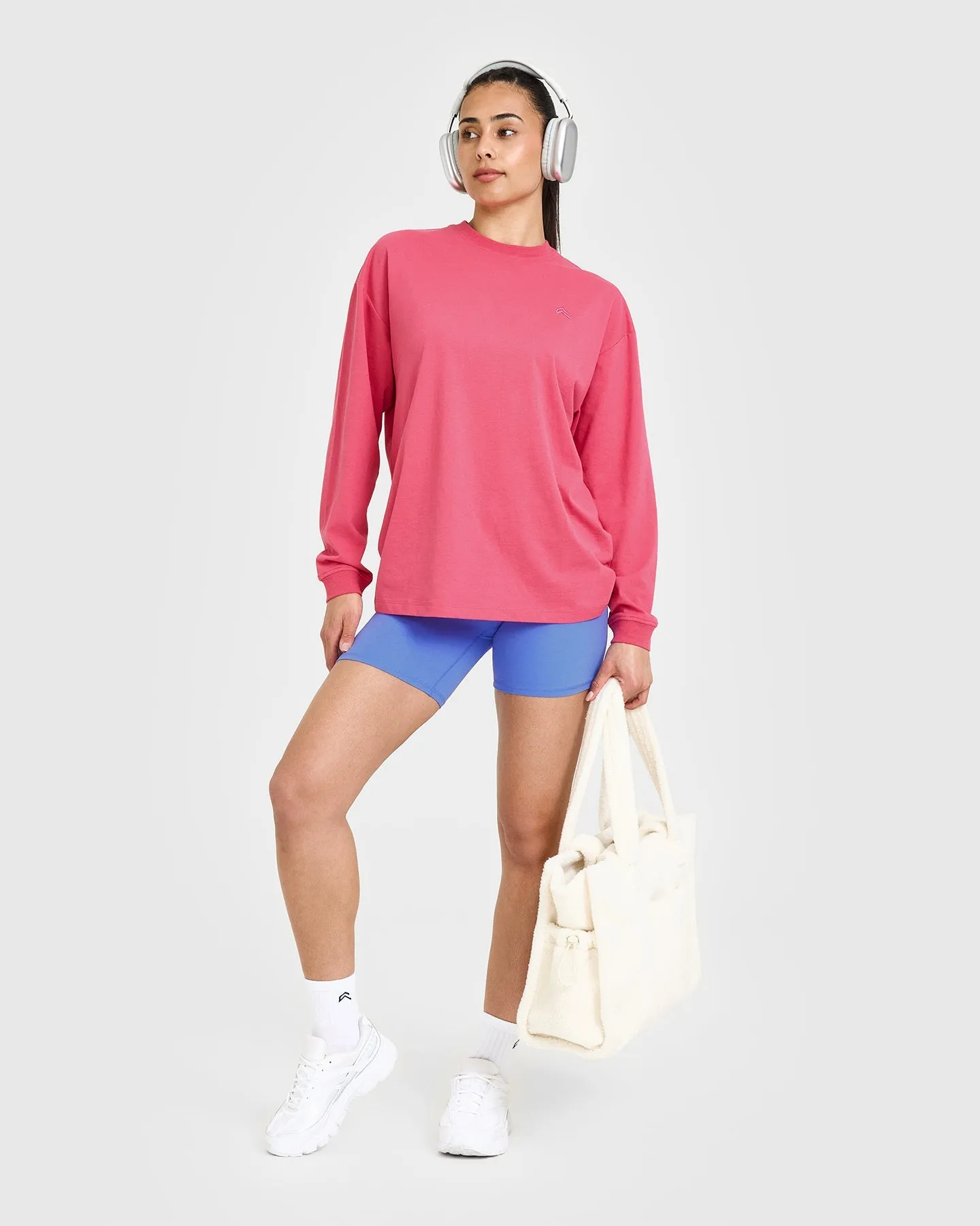 Classic Oversized Lightweight Long Sleeve Top | Velvet Pink