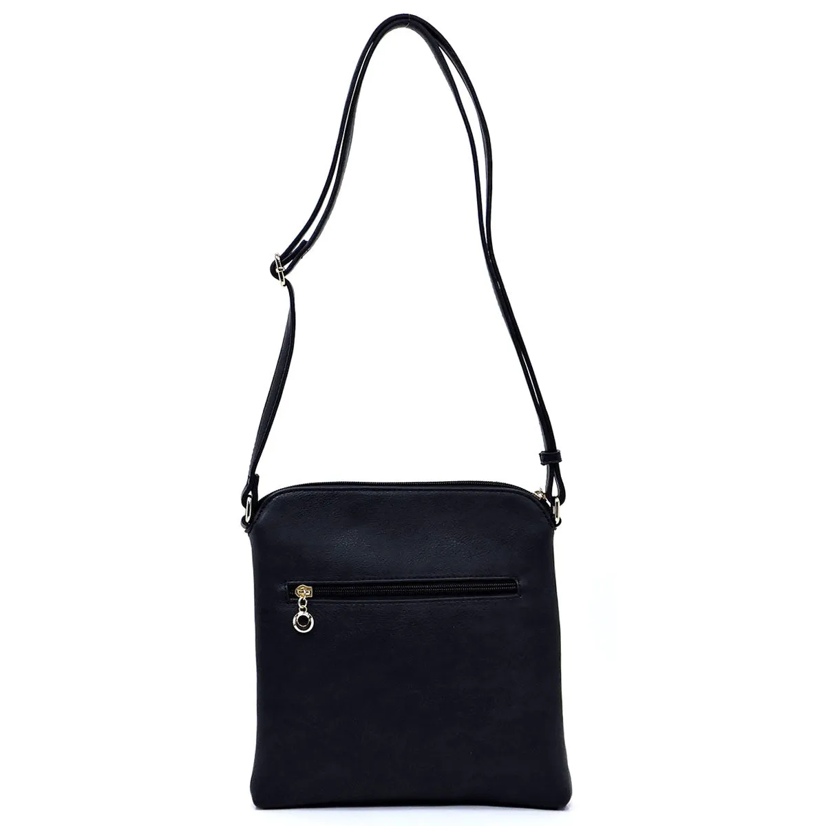 Colorblock Zip Tassel Crossbody Bag