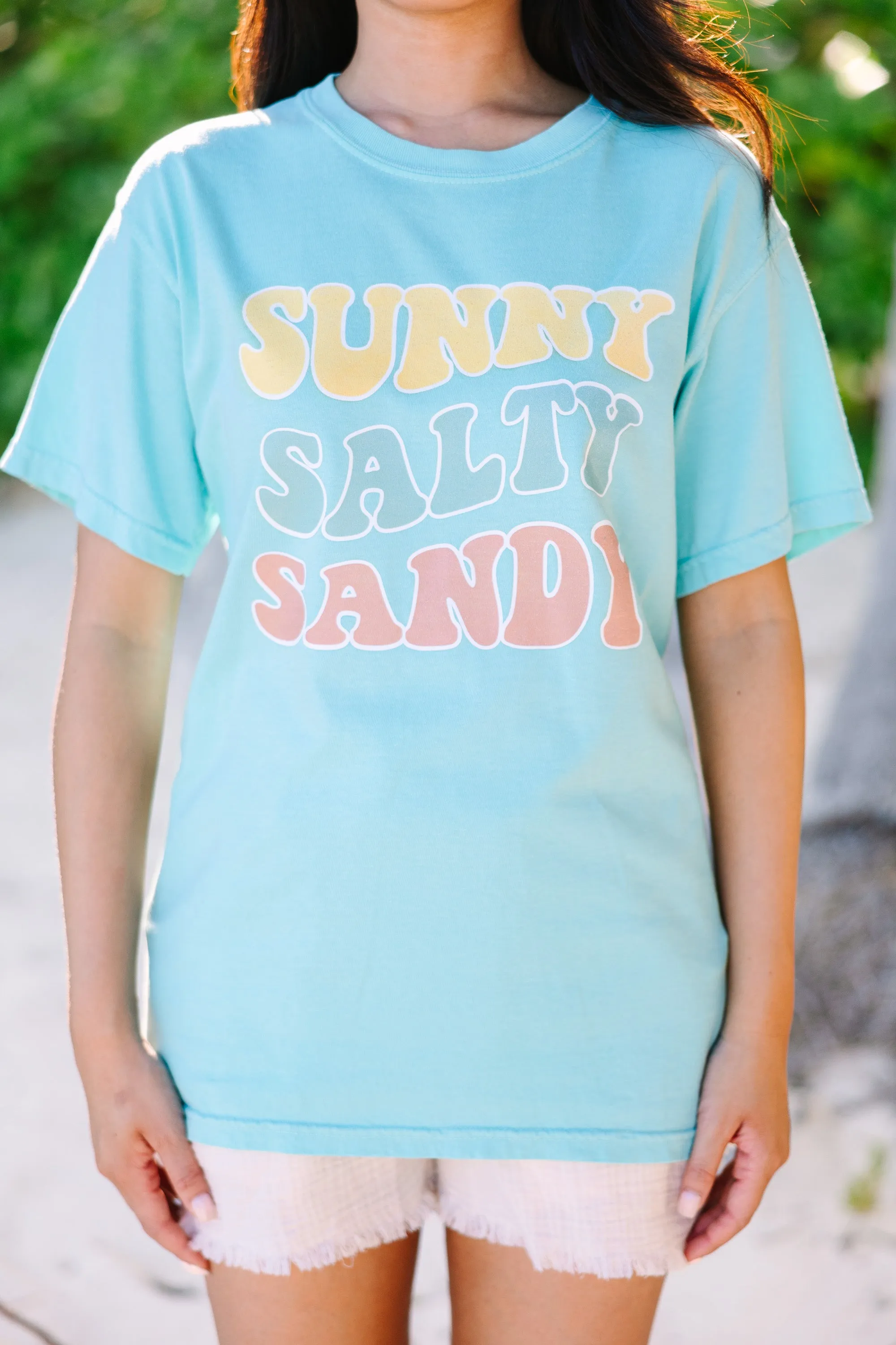 Comfort Colors: Sunny Salty Sandy Chalky Mint Green Graphic Tee
