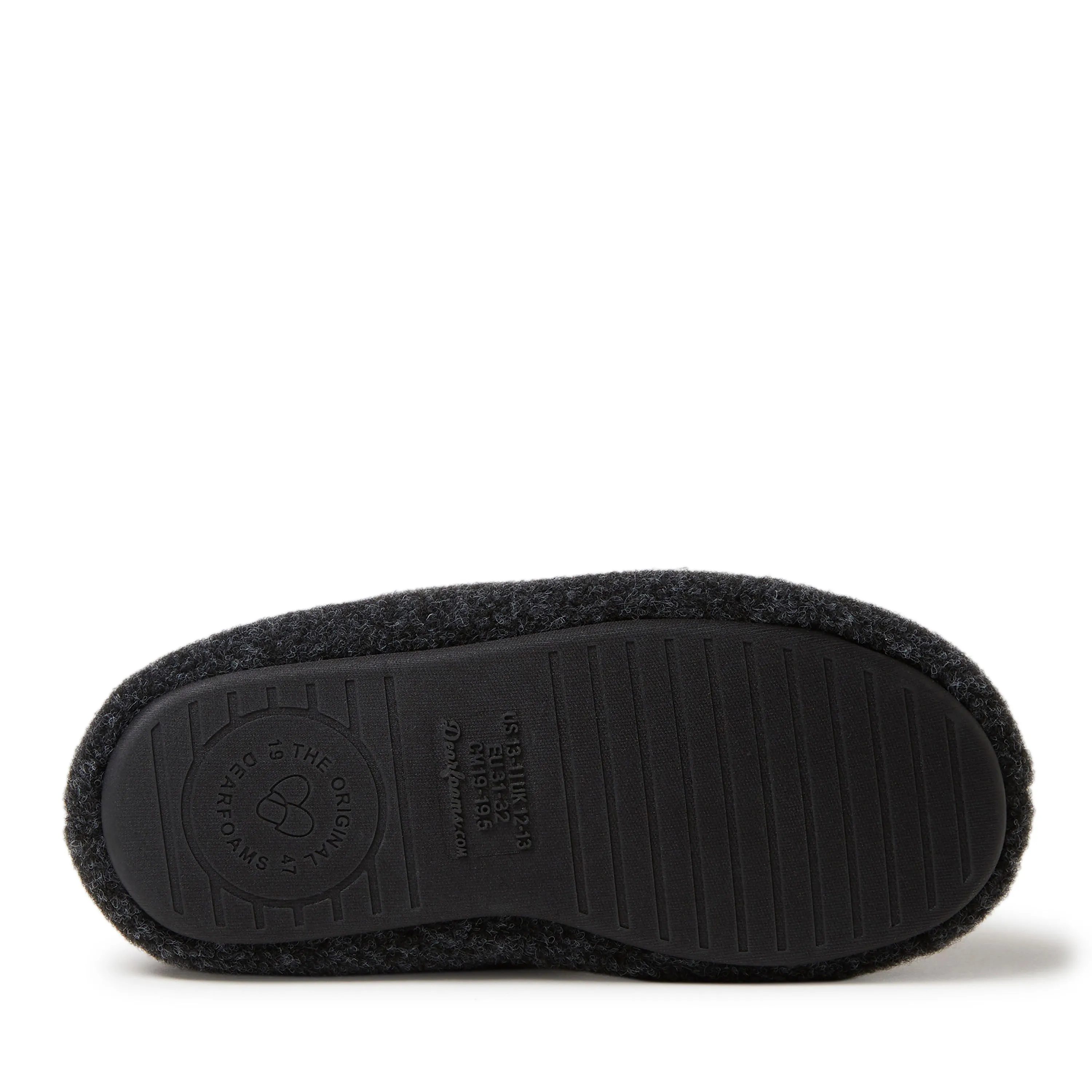 Dearfoams Kid's Unisex Hunter Felted Microwool and Plaid Moccasin Slipper