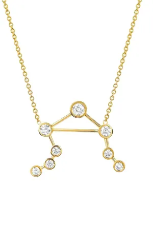 Diamond Libra Constellation Necklace