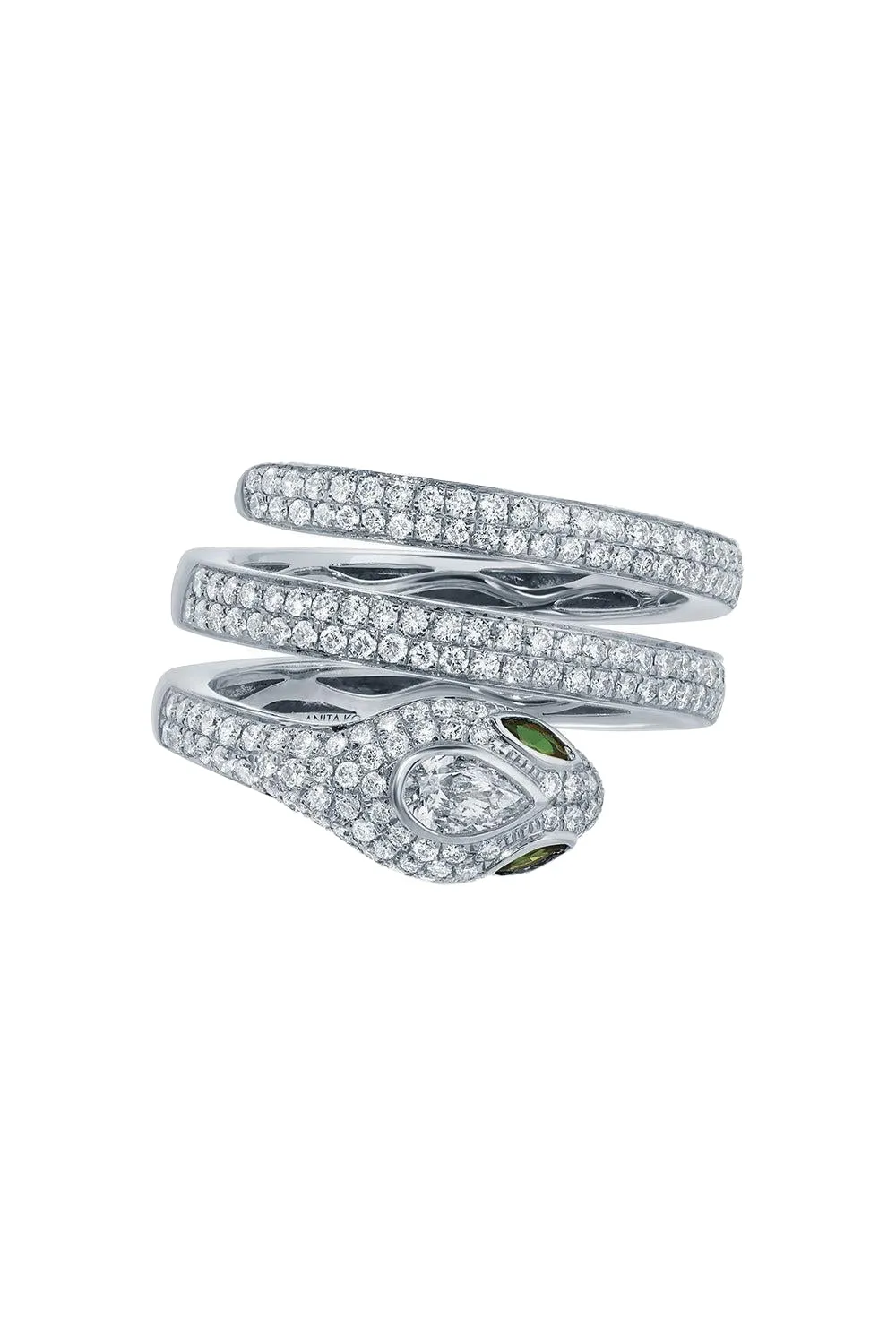 Diamond Snake Coil Pinky Ring