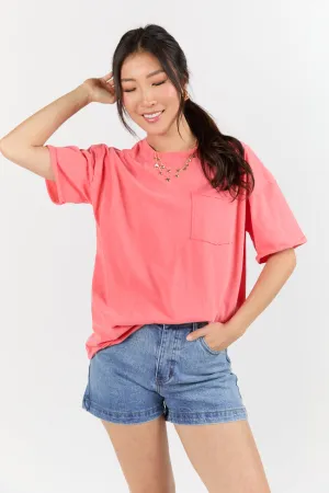 Easy To Style Coral Knit Pocket T Shirt