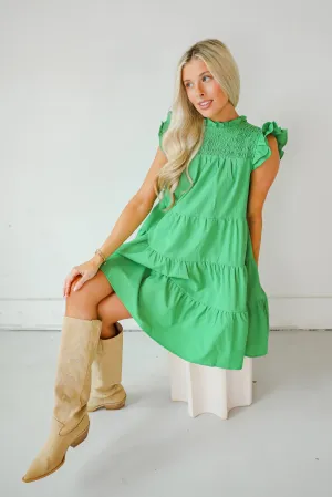FINAL SALE - Proof Of Perfection Green Tiered Mini Dress