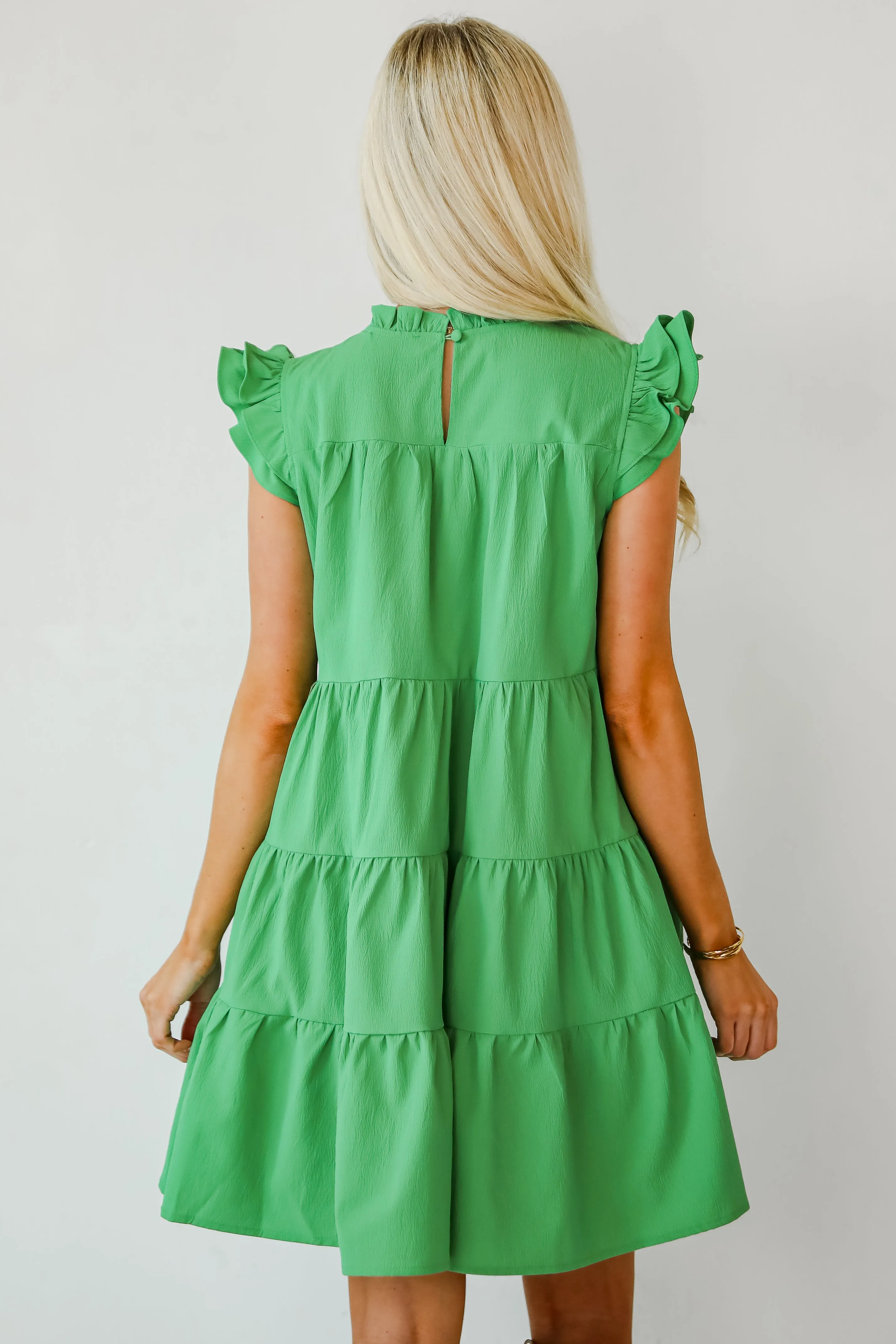 FINAL SALE - Proof Of Perfection Green Tiered Mini Dress